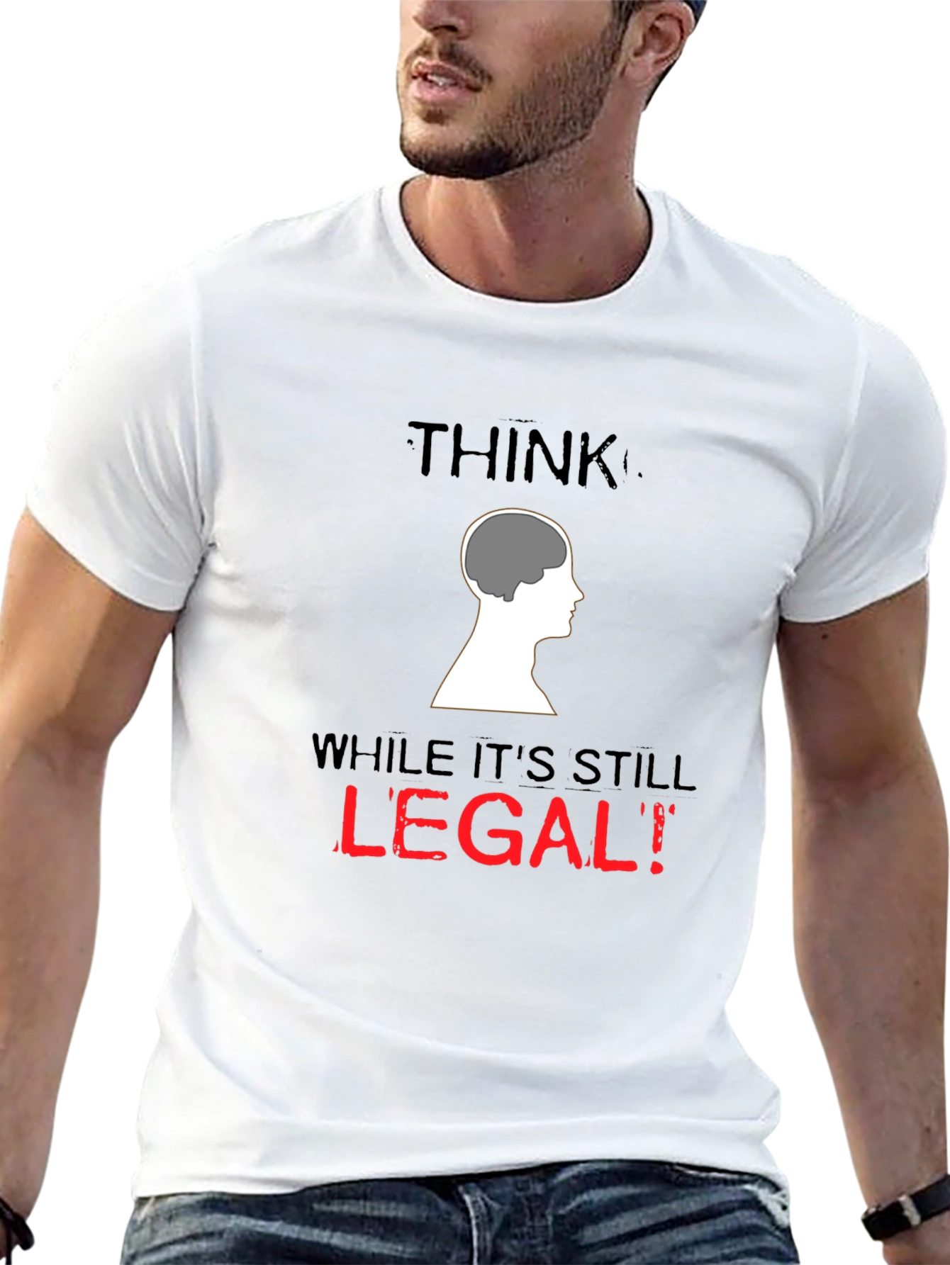 Black Think While It's Still Legal T-Shirt view 13