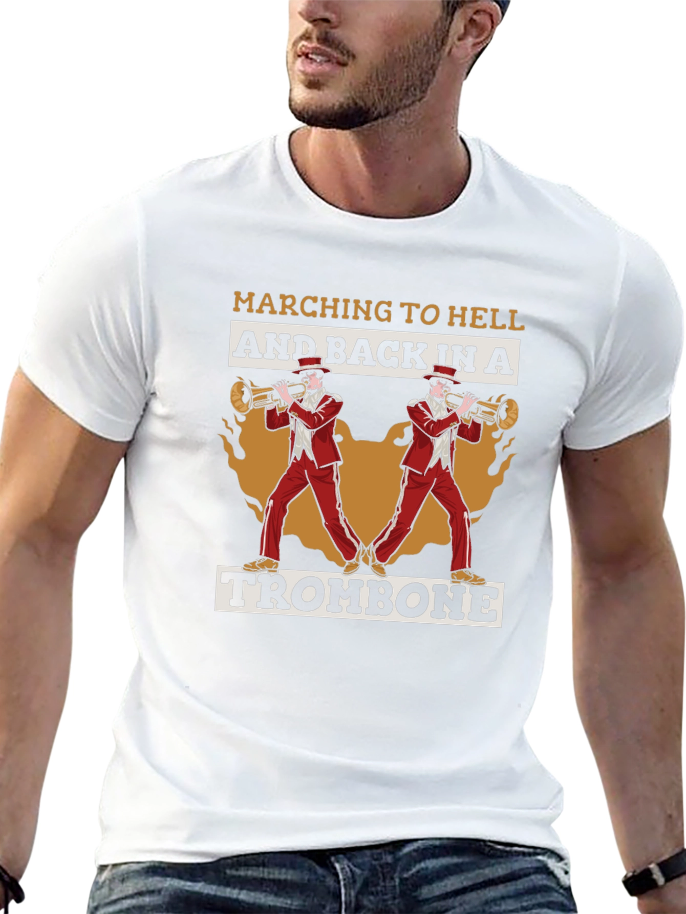 Black Marching To Hell Trombone T-Shirt view 13