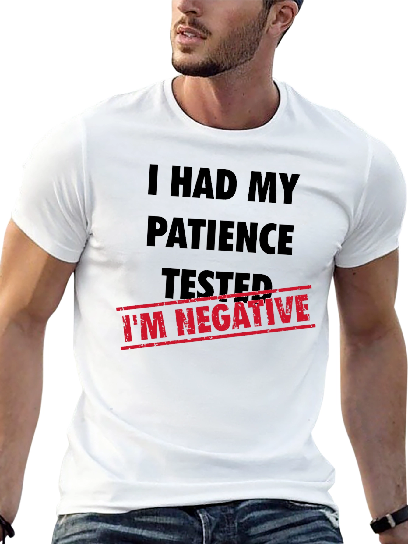 Black I Had My Patience Tested - Men's Novelty Graphic T-Shirt view 13