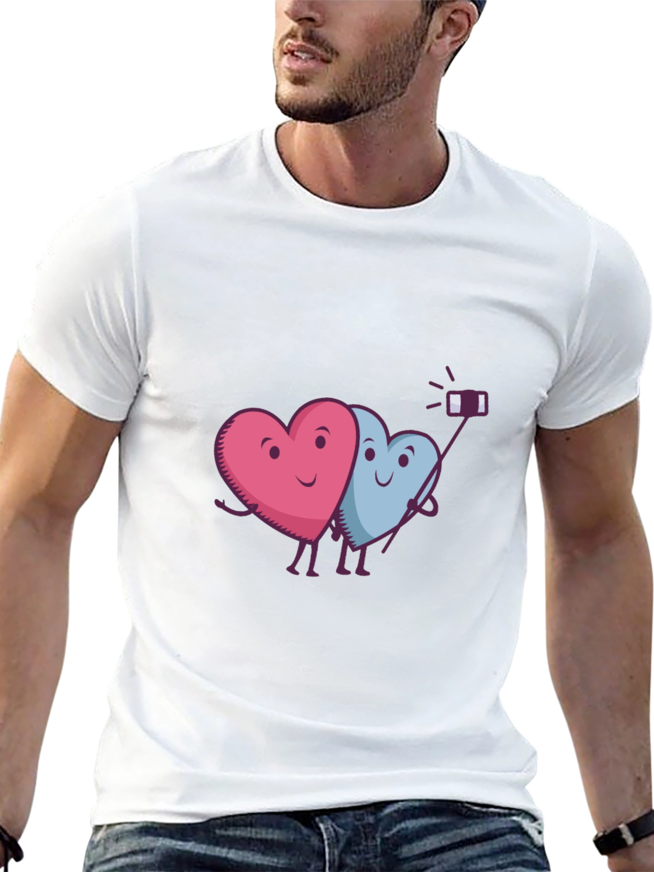 Black Heart Selfie Graphic T-Shirt - Cute & Trendy view 13
