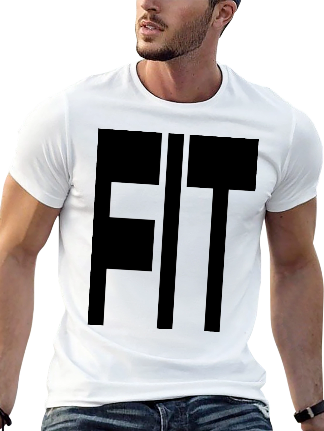 Black FIT Graphic Tee - Black Cotton Blend view 13
