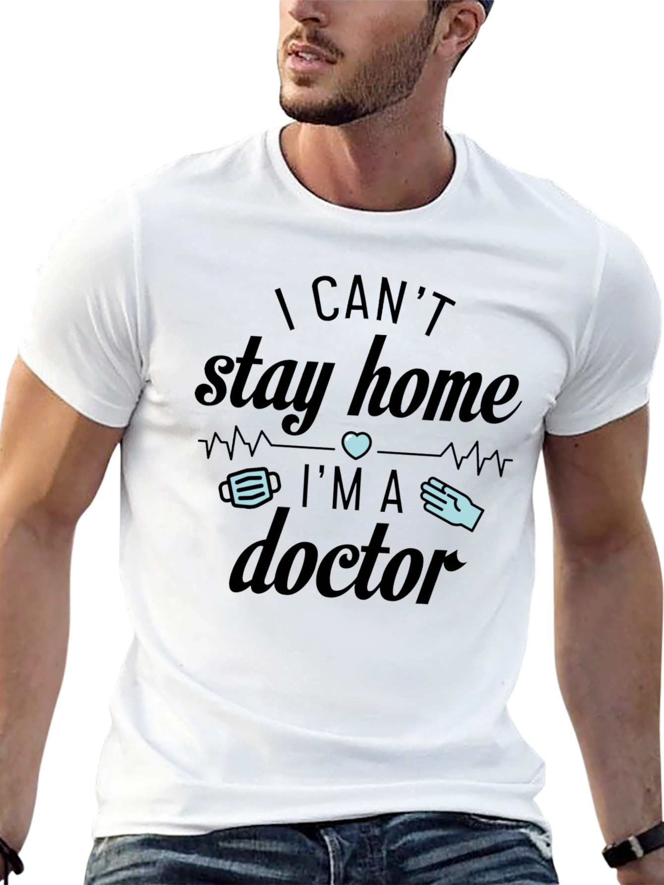 Black I Can't Stay Home I'm A Doctor T-Shirt view 13