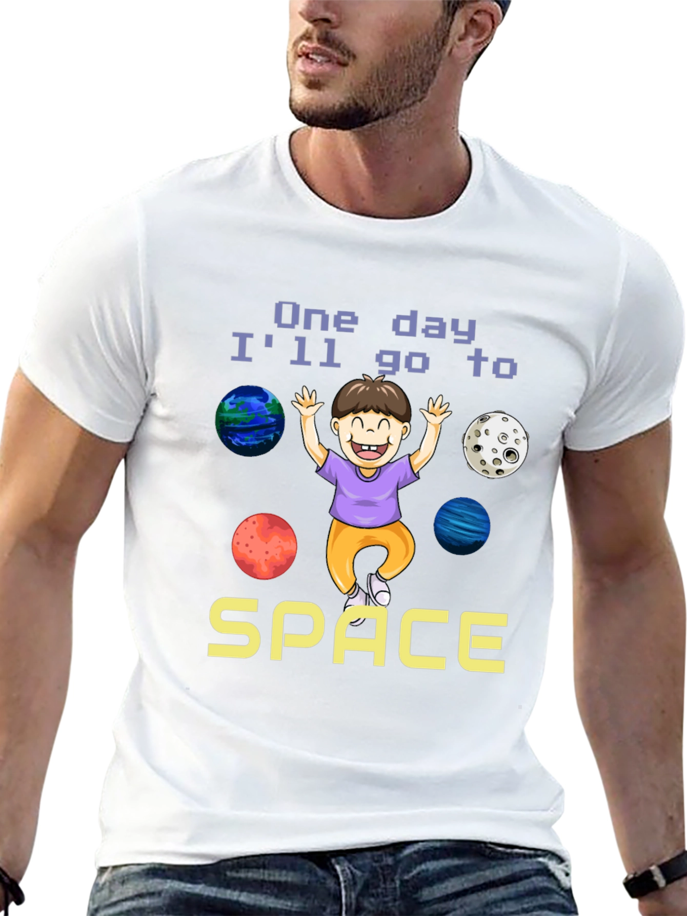 Black One Day I'll Go to Space T-Shirt view 13