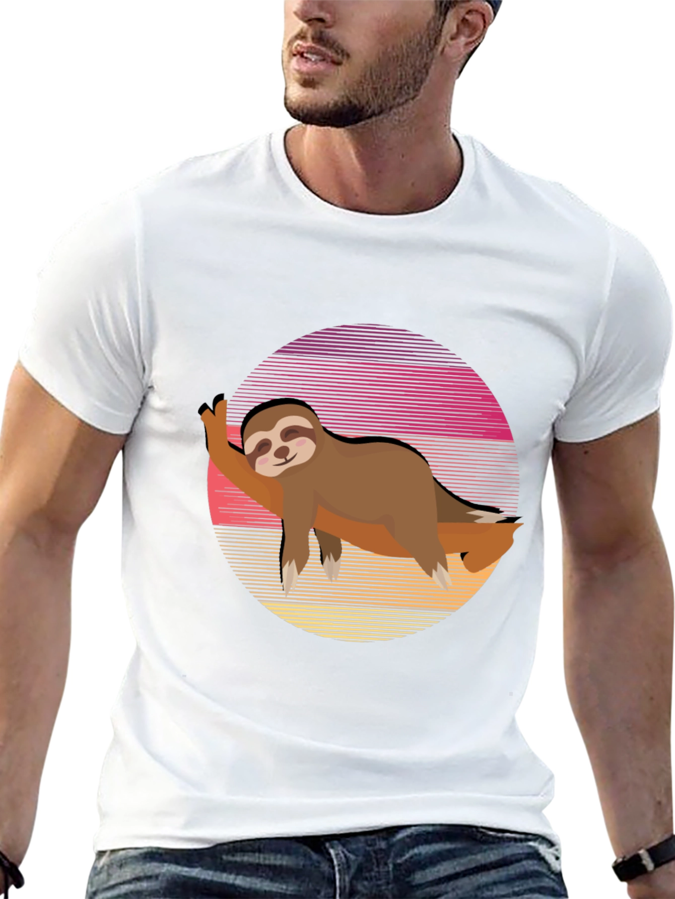 Black Sloth Sunset Graphic Tee - Relaxed Style view 13