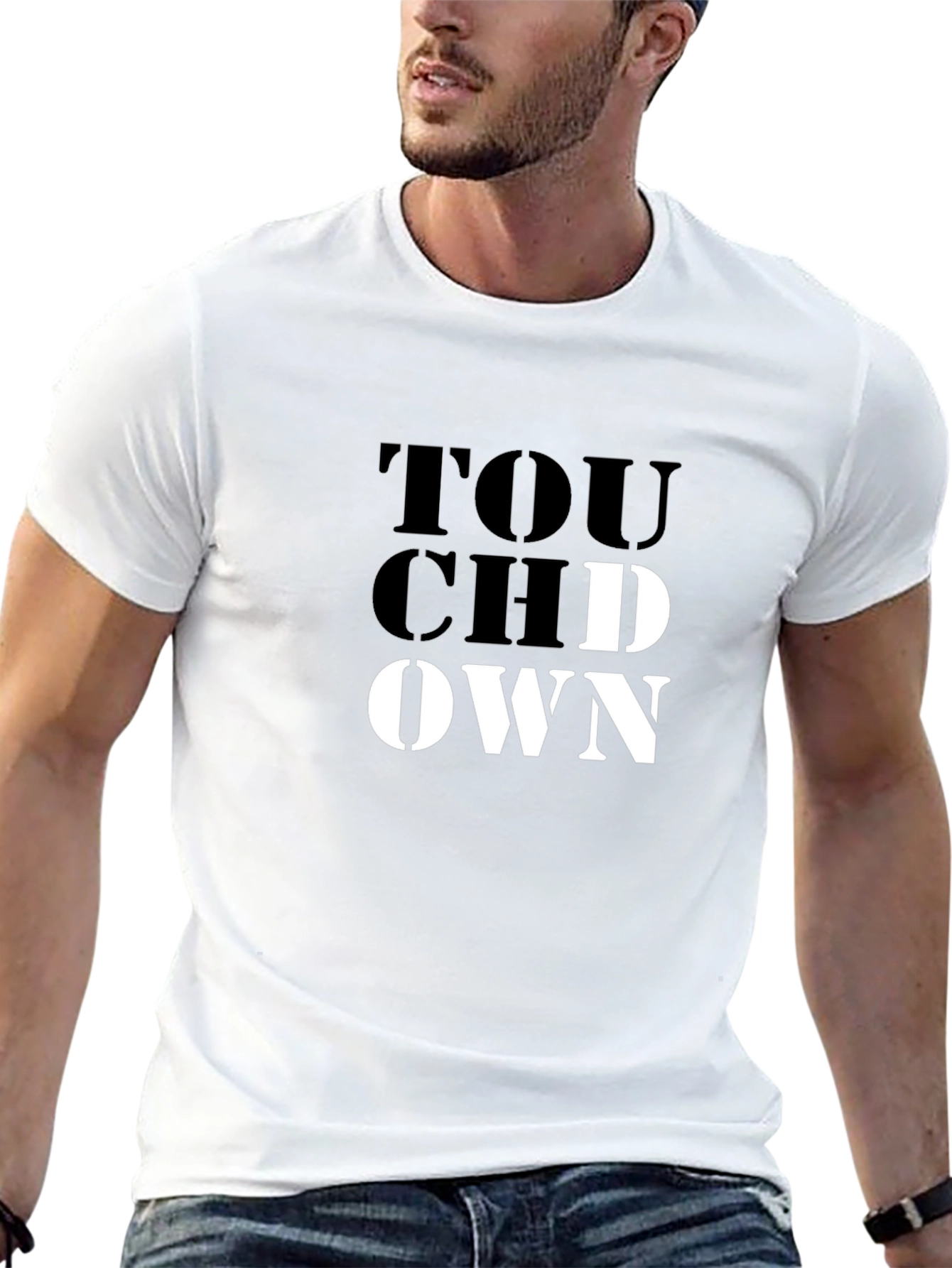 Black Touchdown Graphic Tee - Black Short Sleeve T-Shirt view 13
