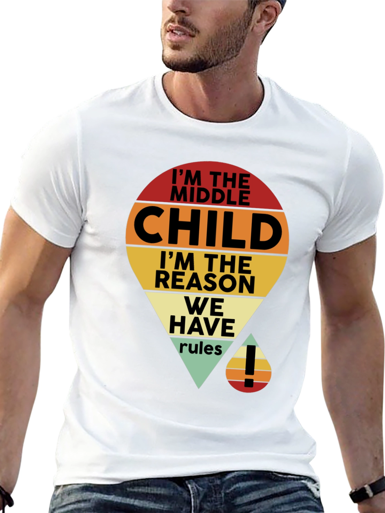 Black I'm the Middle Child T-Shirt view 13