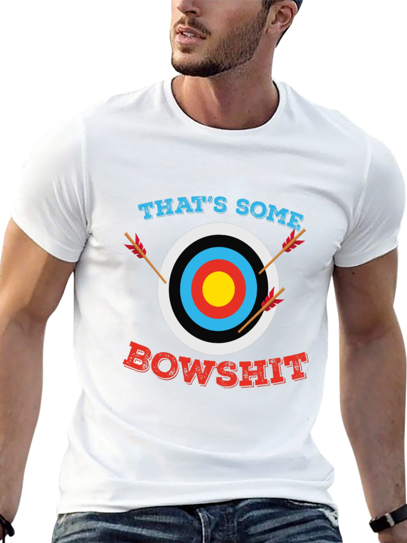 Black That's Some Bowshit Graphic T-Shirt - Archery Humor view 13