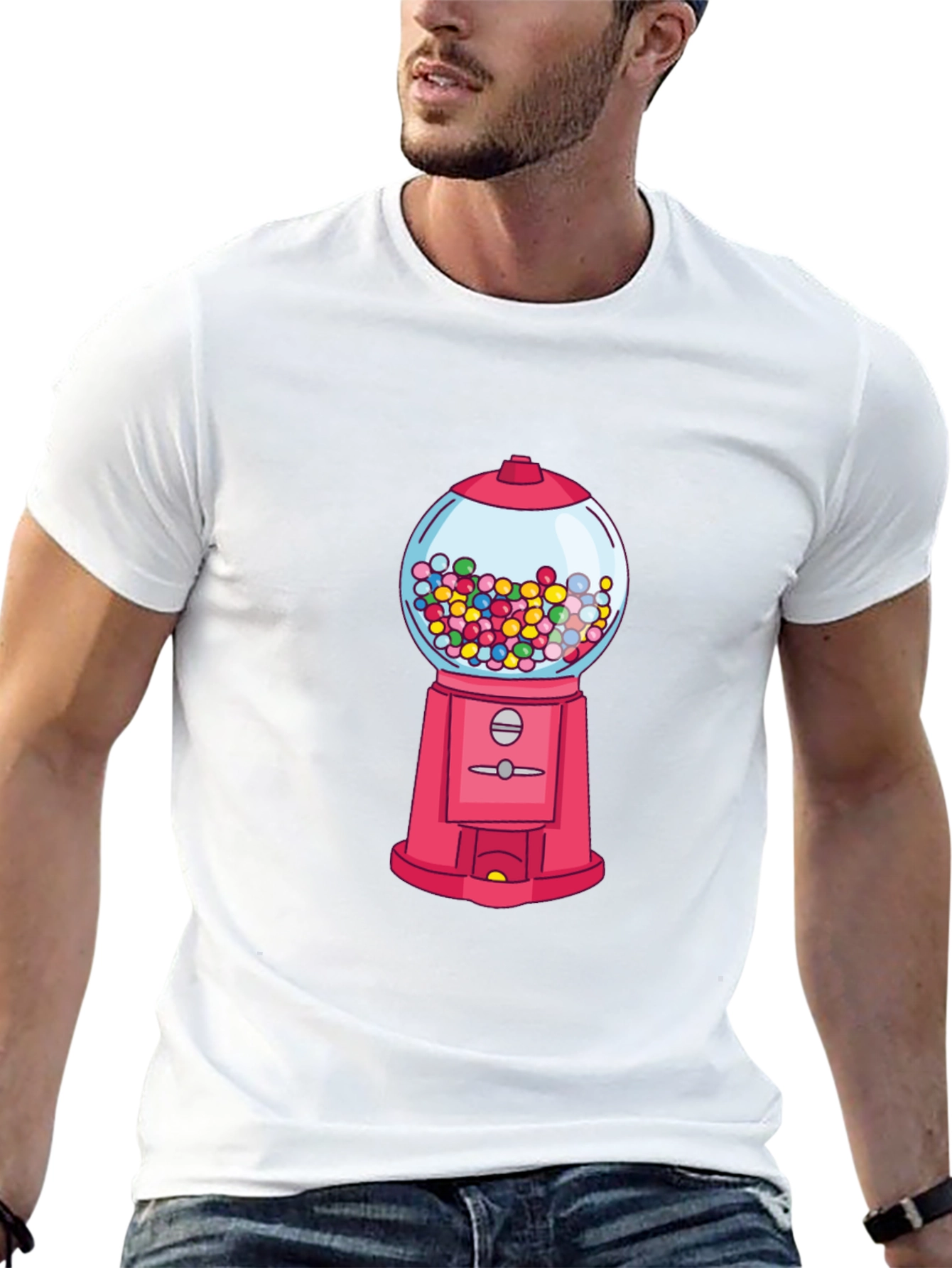Black Gumball Machine Graphic Tee - Novelty Design T-Shirt view 13
