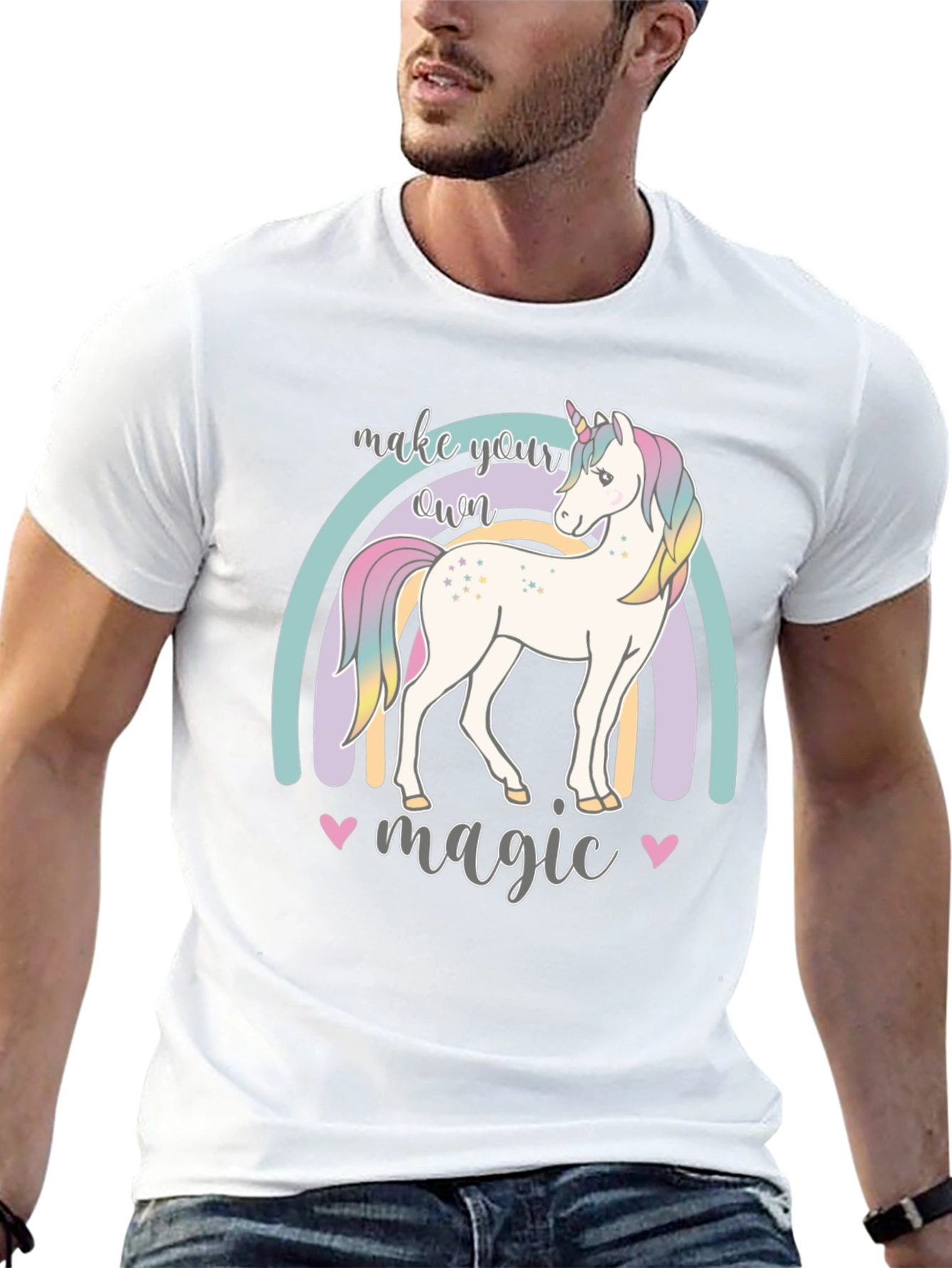 Black Make Your Own Magic Unicorn Graphic Tee view 13