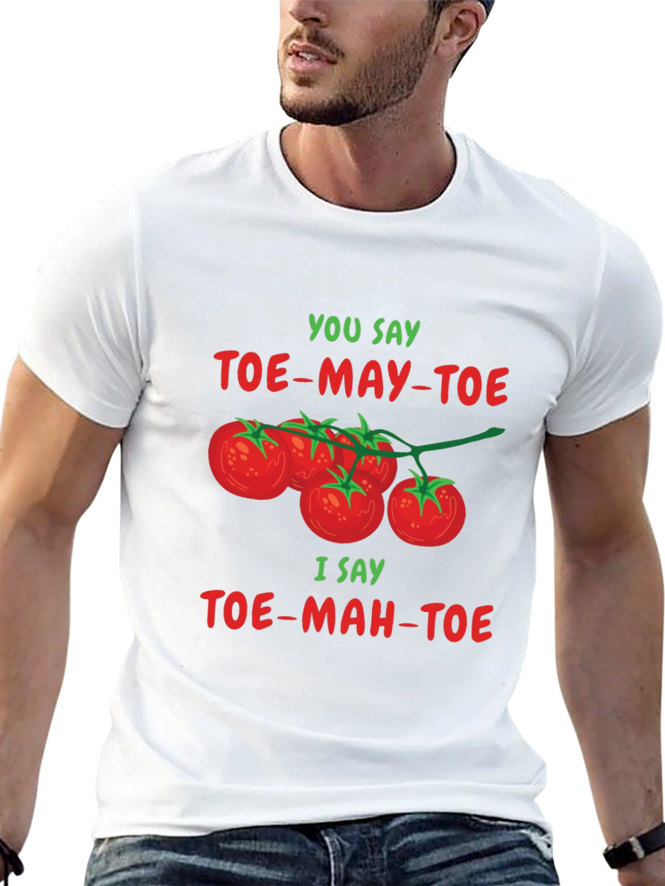 Black Tomato Pun T-Shirt: Toe-may-toe Toe-mah-toe Tee view 13