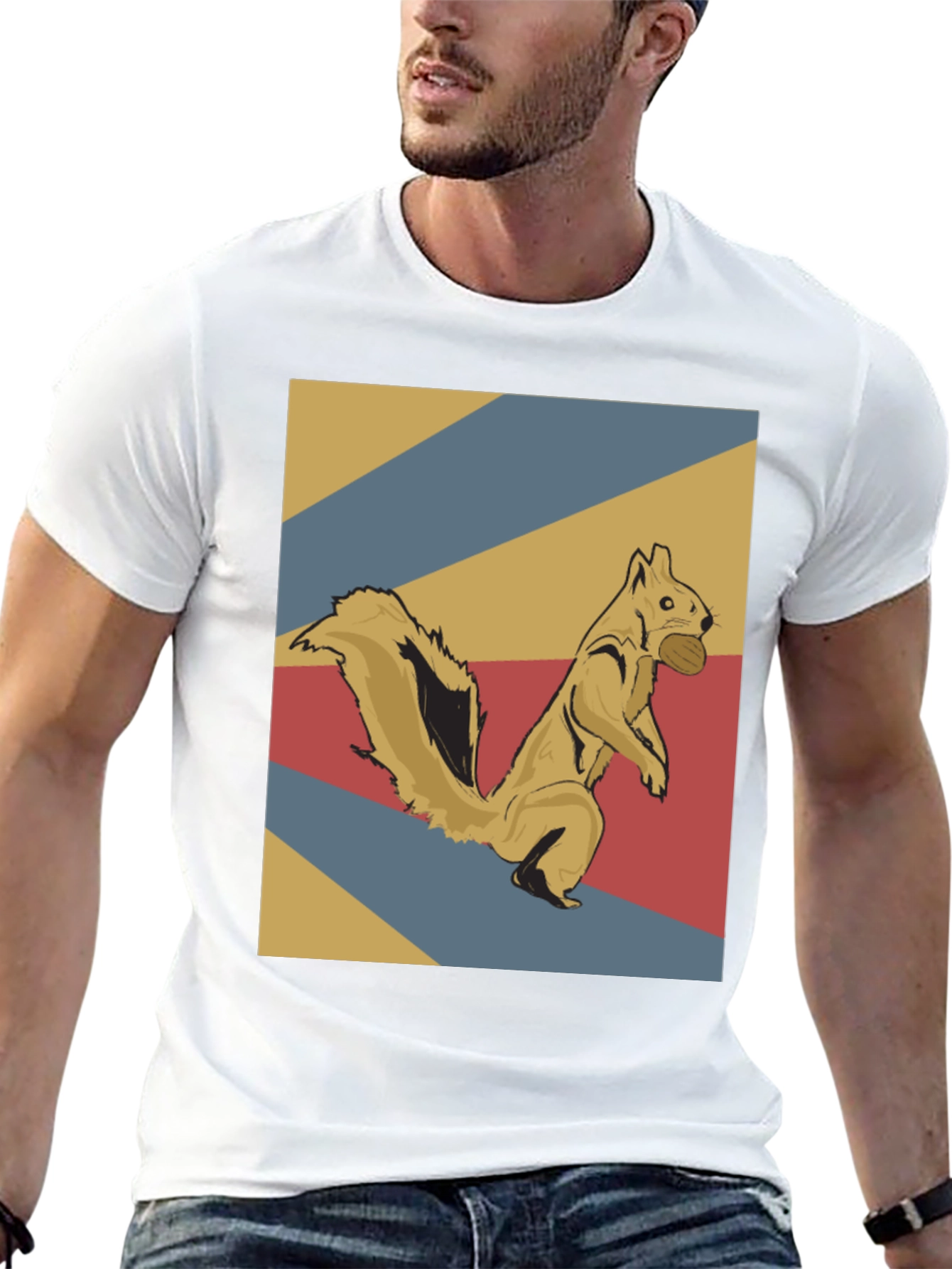 Black Retro Squirrel T-Shirt view 13