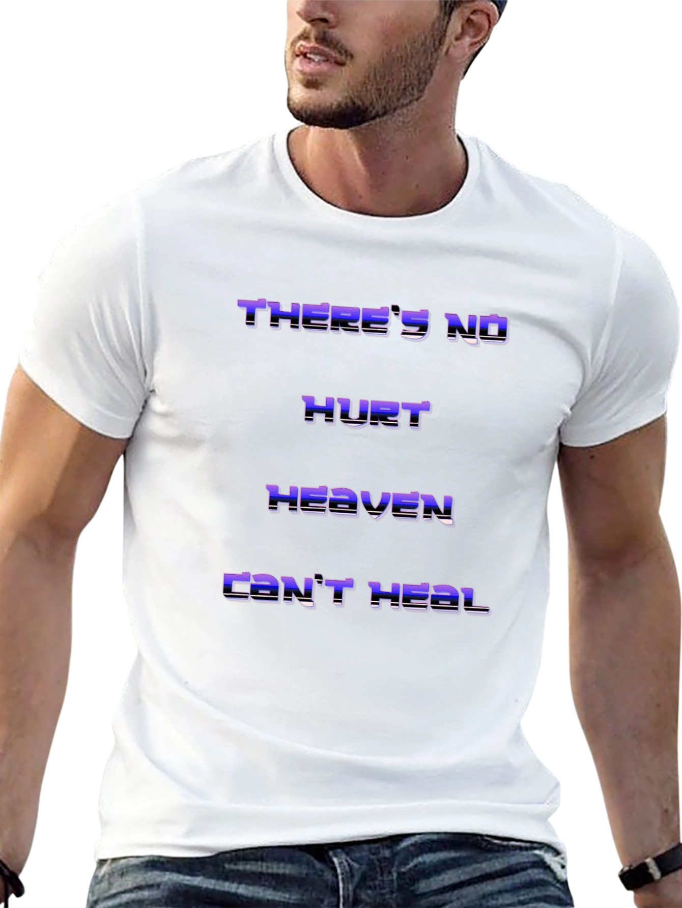 Black There's No Hurt Heaven Can't Heal T-Shirt view 13