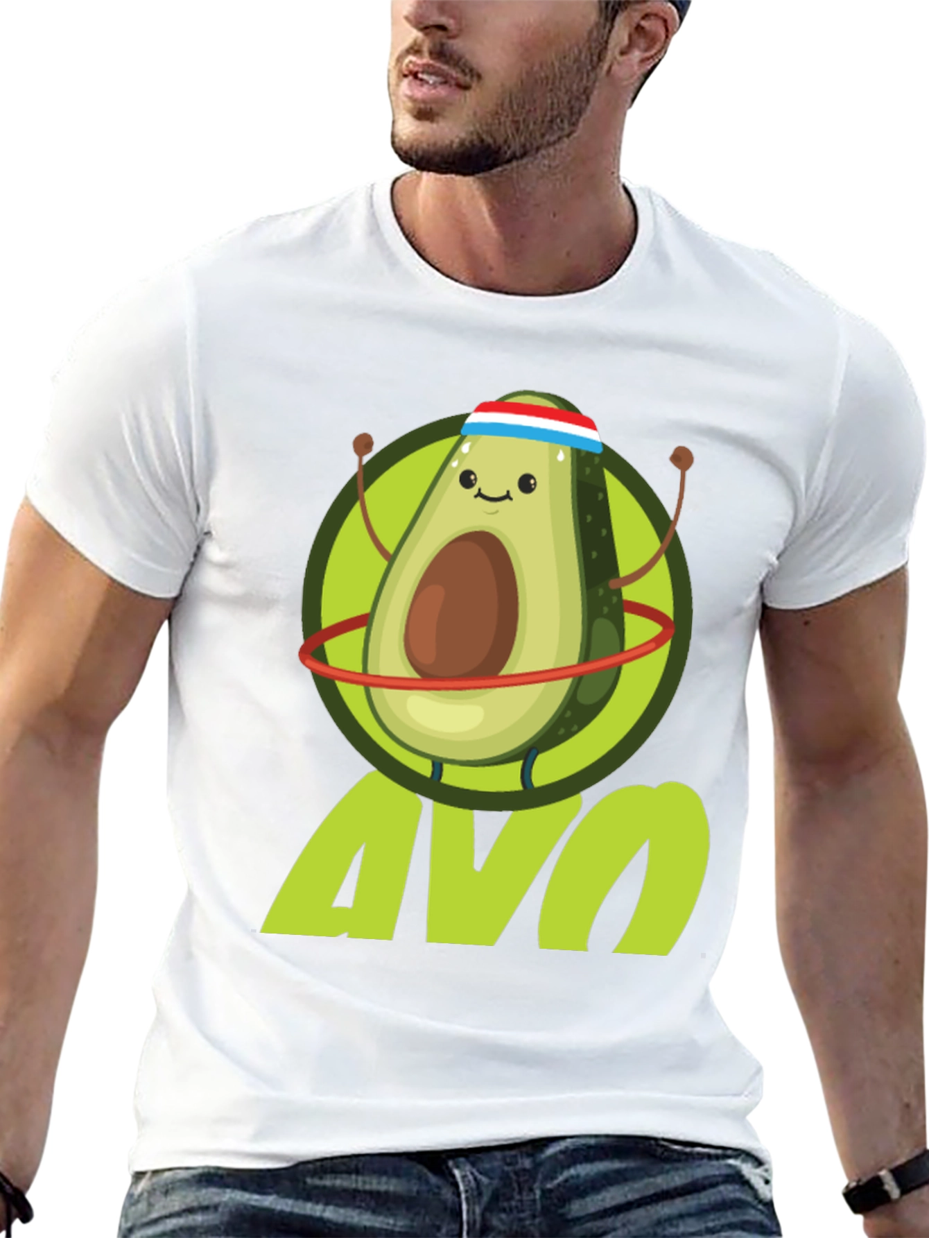 Black Funny Avocado Fitness T-Shirt | Avo Workout Tee view 13