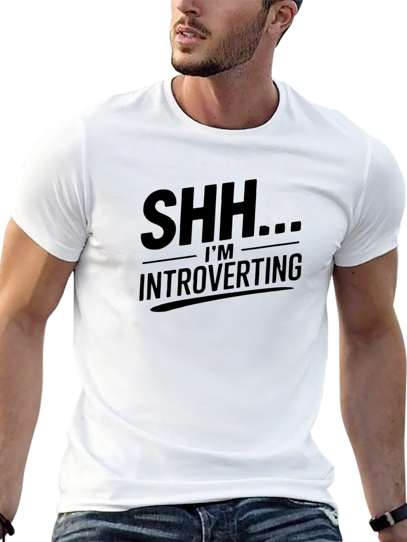 Black Introverting T-Shirt - Funny Sarcastic Tee view 13
