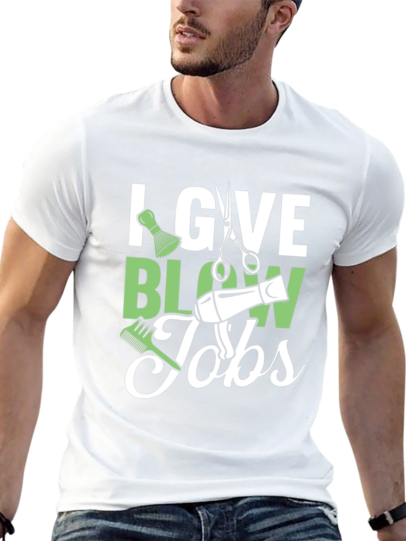 Black Stylist Humor T-Shirt: I Give Blow Jobs view 13