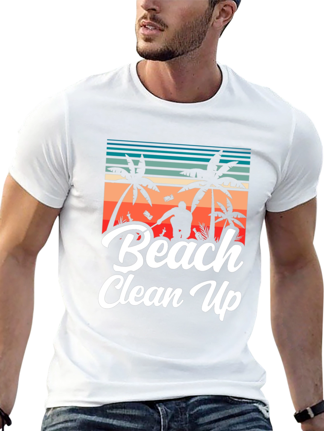 Black Beach Clean Up Graphic T-Shirt, Black view 13
