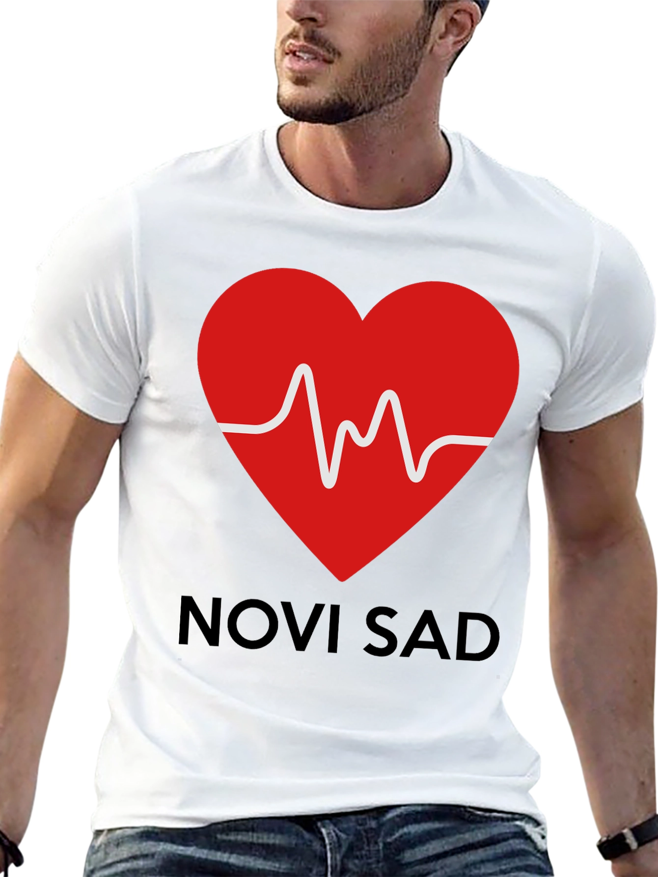 Novi Sad Heartbeat T-Shirt - Black Cotton Tee - 13