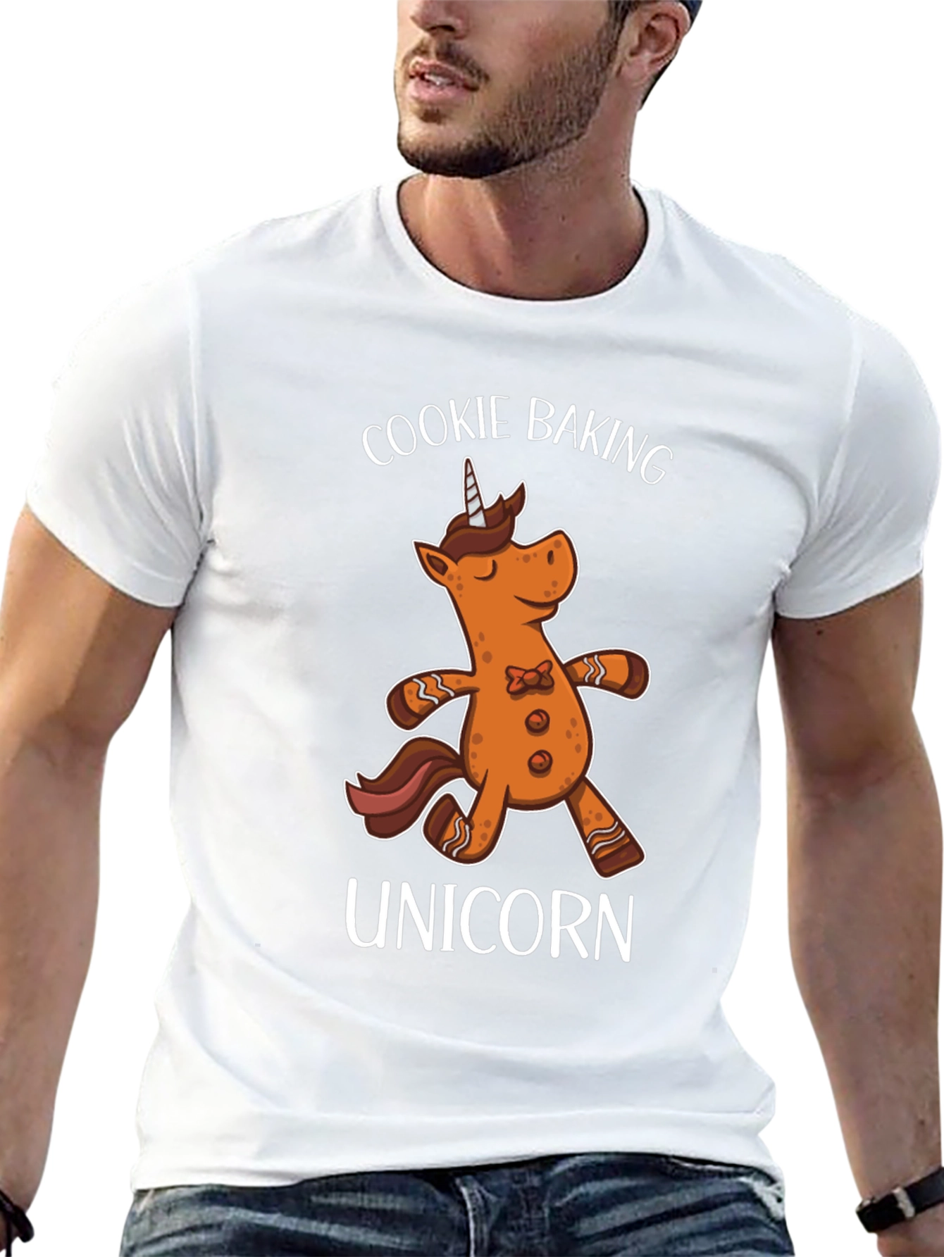 Black Cookie Baking Unicorn T-Shirt view 13