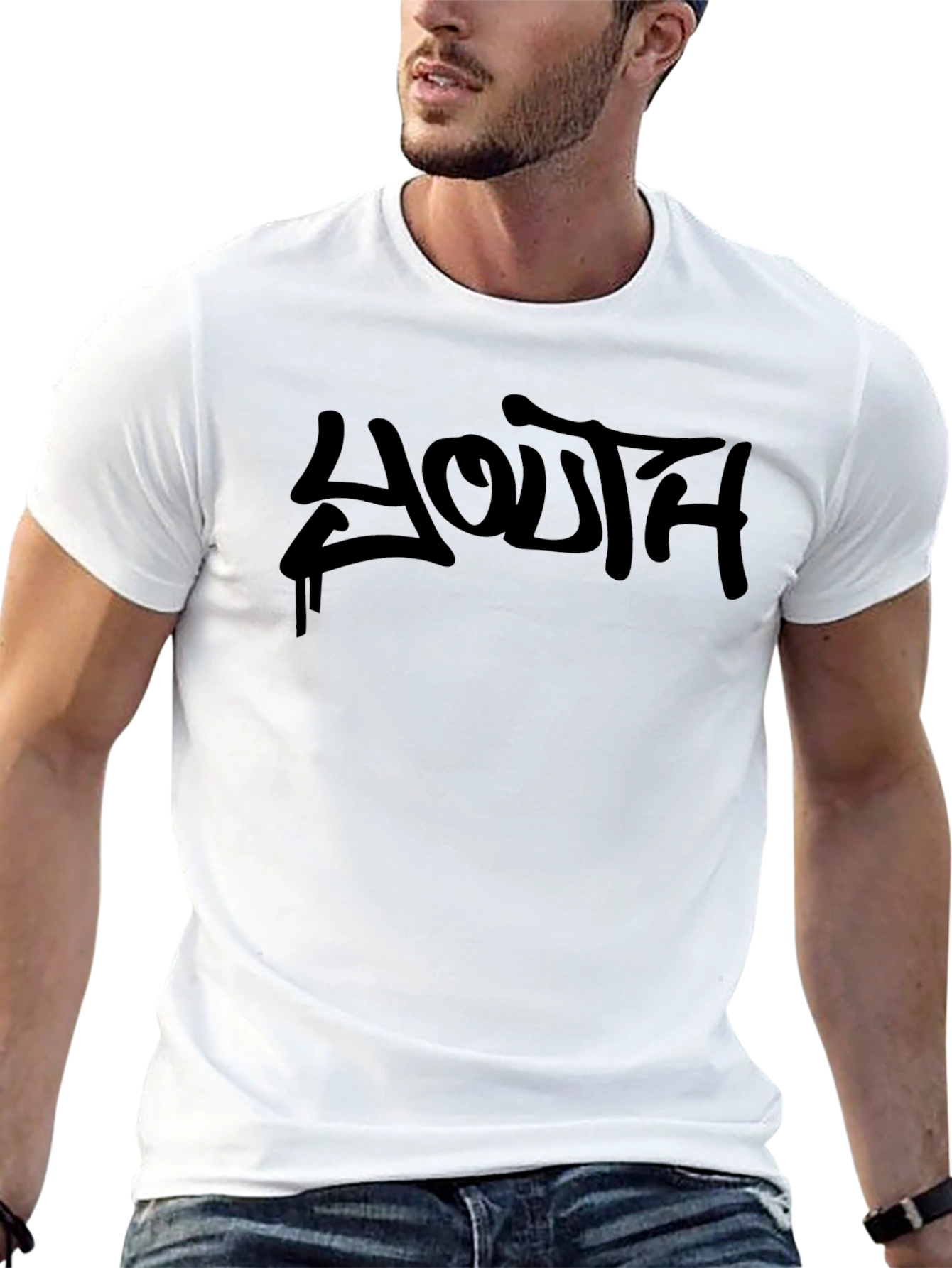Black Youth Graffiti Style Black T-Shirt view 13