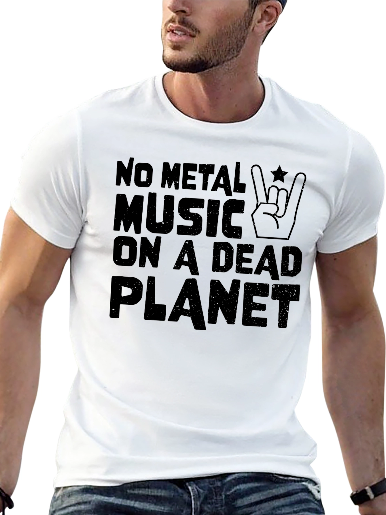 Black No Metal Music On A Dead Planet T-Shirt view 13