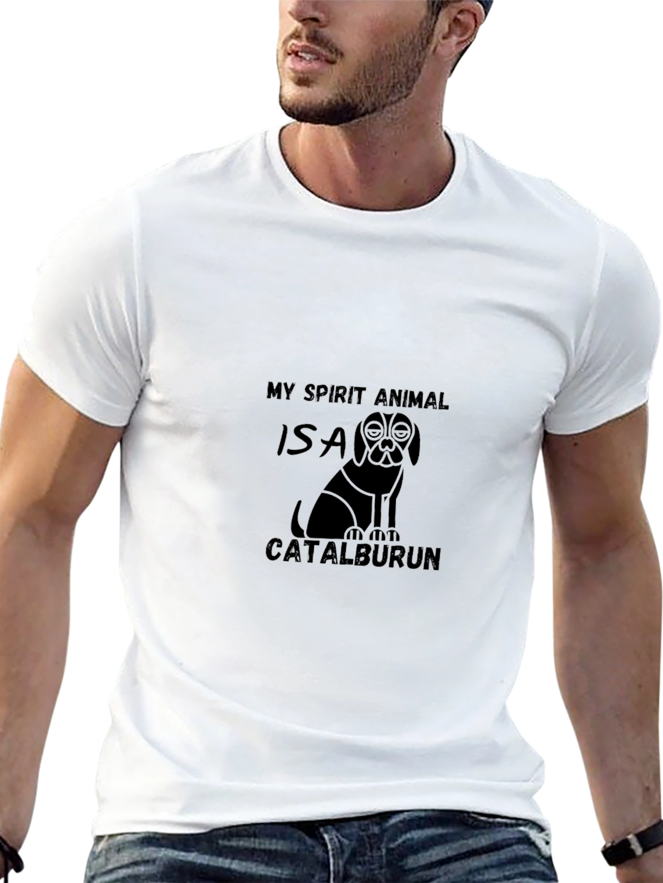 Black Catalburun Spirit Animal Black Graphic T-Shirt view 13