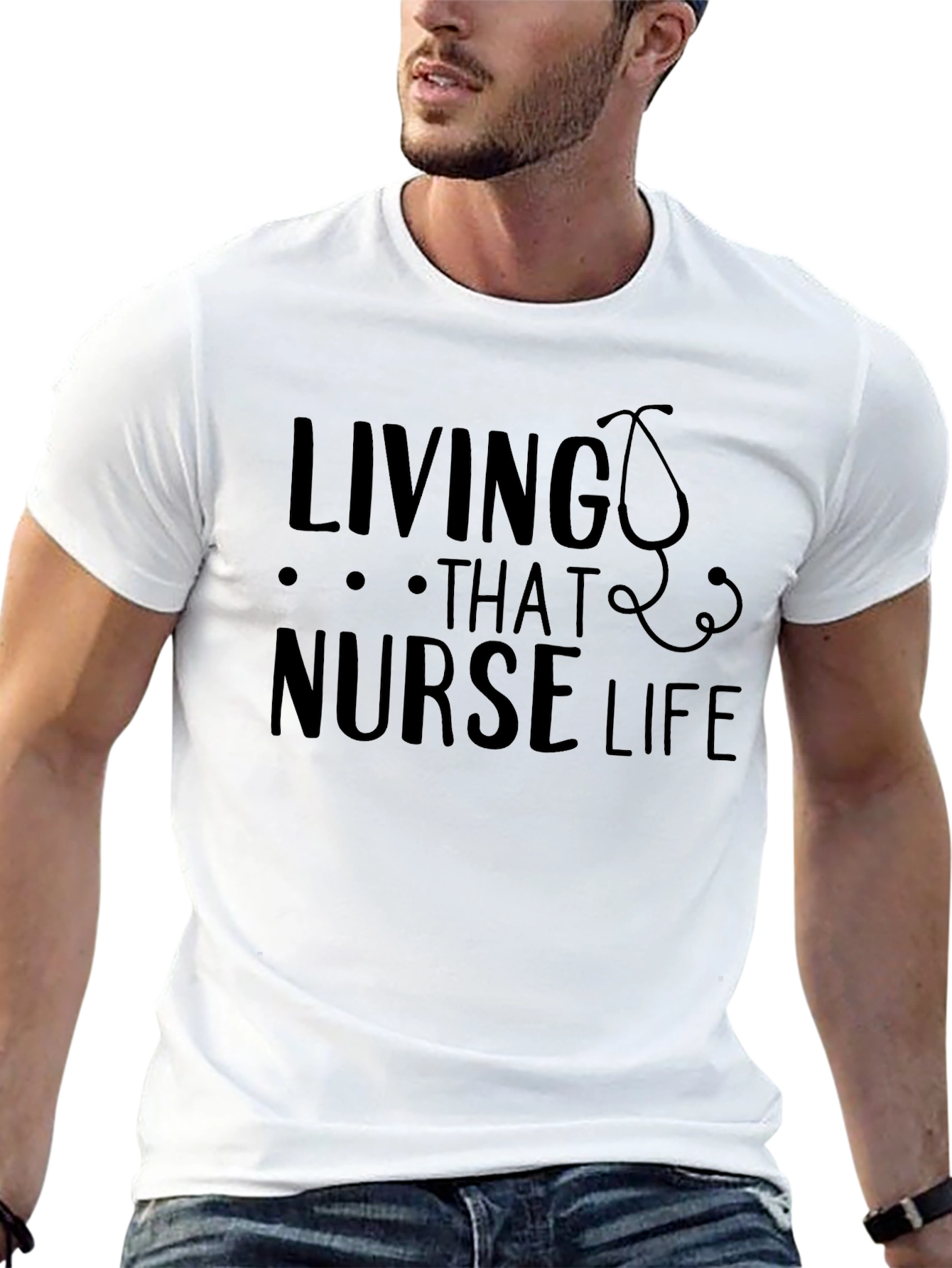 Black Living That Nurse Life Graphic Tee view 13