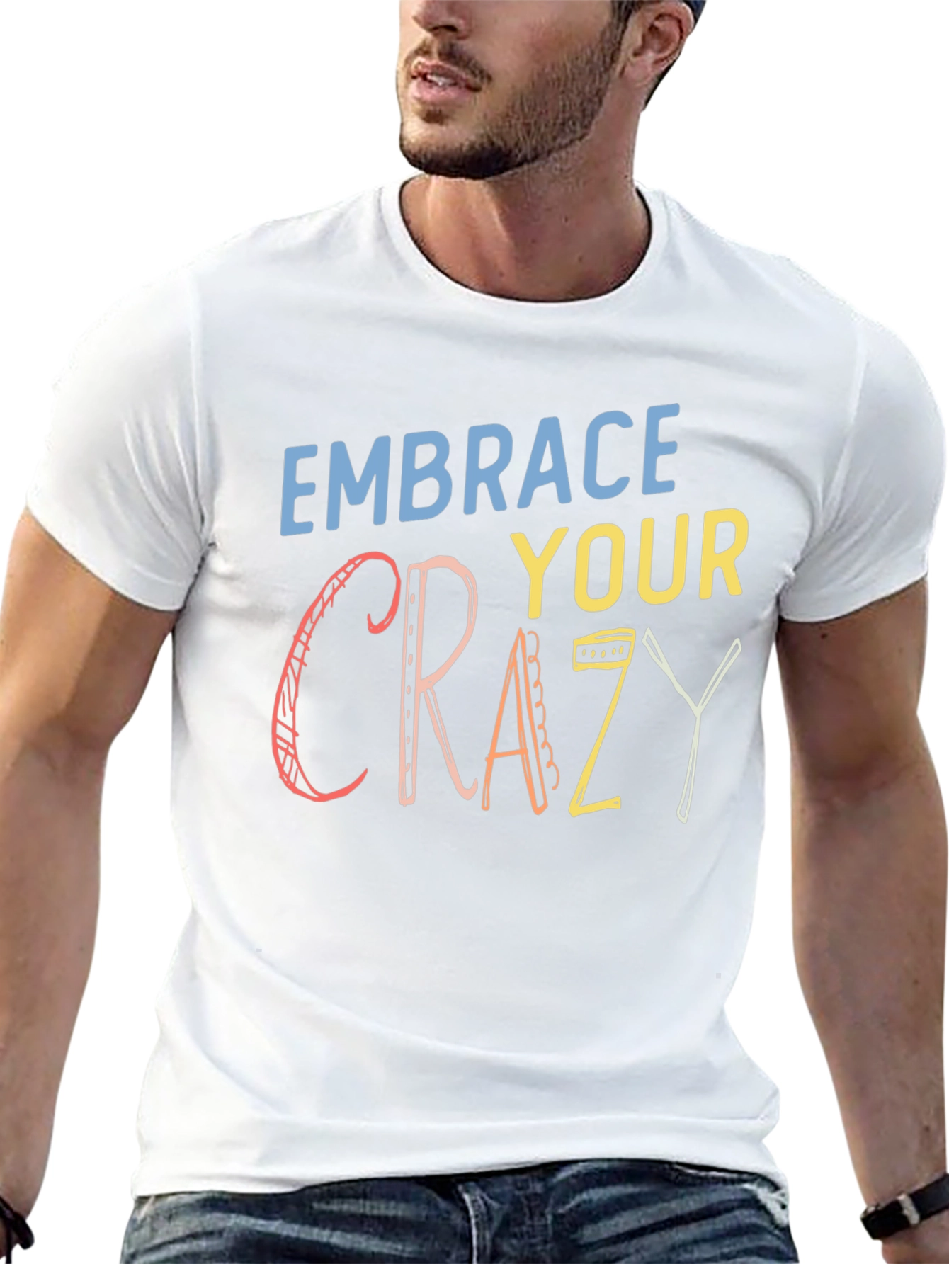 Black Embrace Your Crazy Graphic T-Shirt - Black view 13