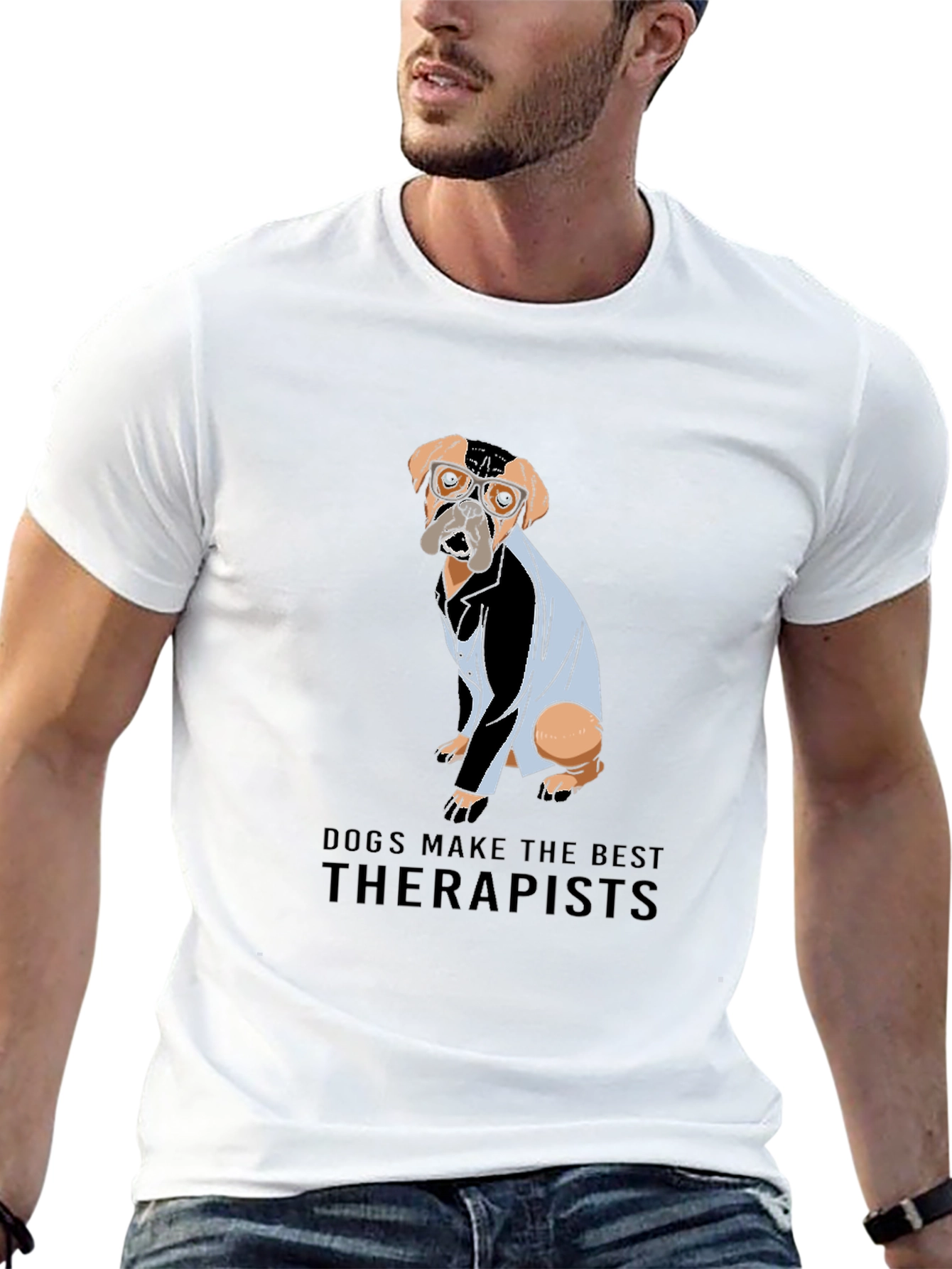Black Dogs Make the Best Therapists Black T-Shirt view 13