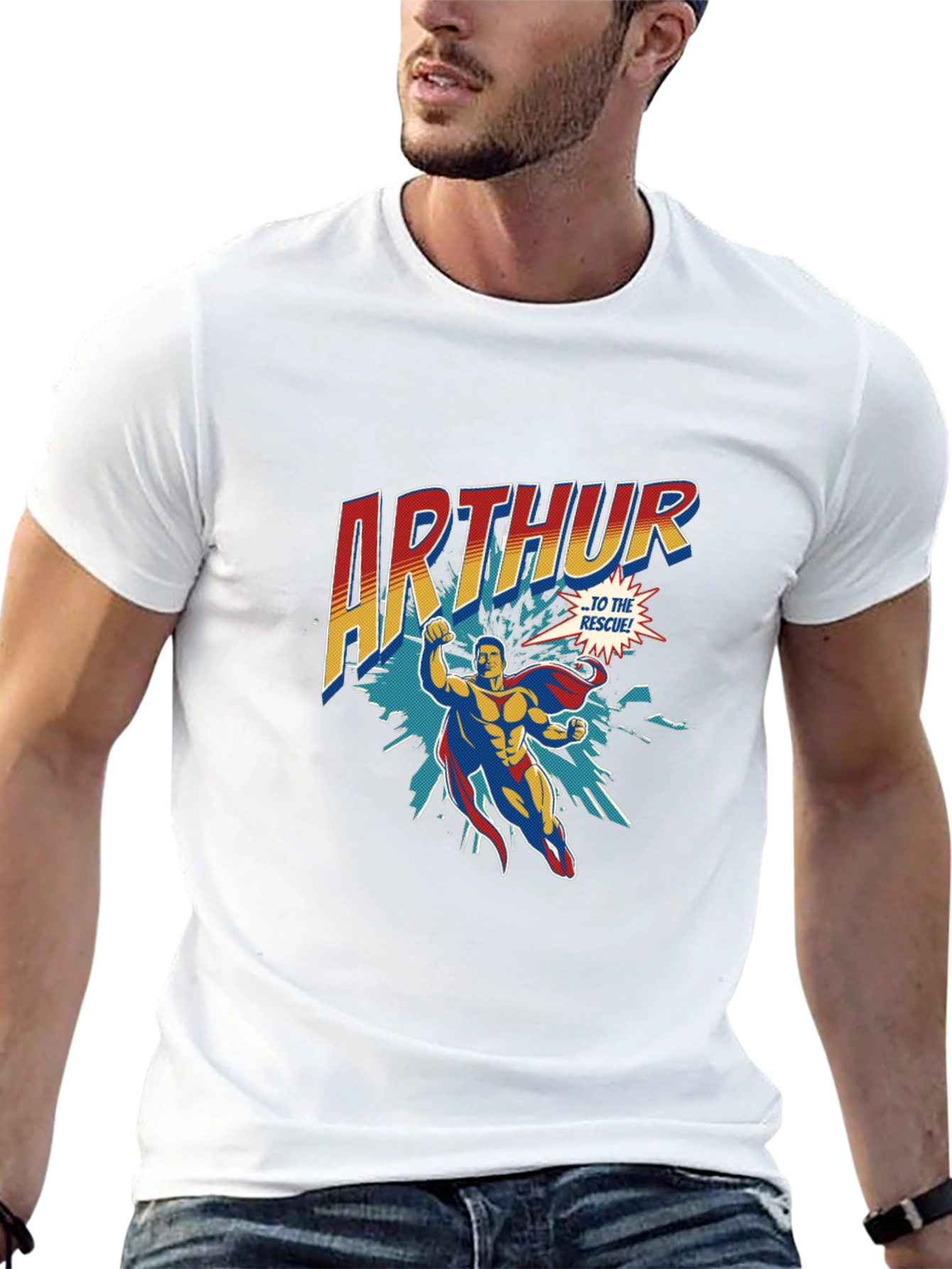 Black Arthur Superhero Graphic Tee - Bold & Stylish view 13