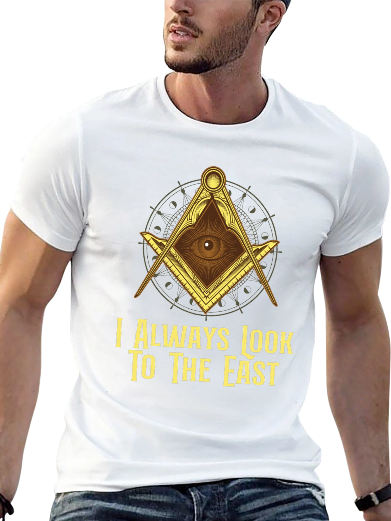Black Masonic Eye T-Shirt - I Always Look To The East view 13