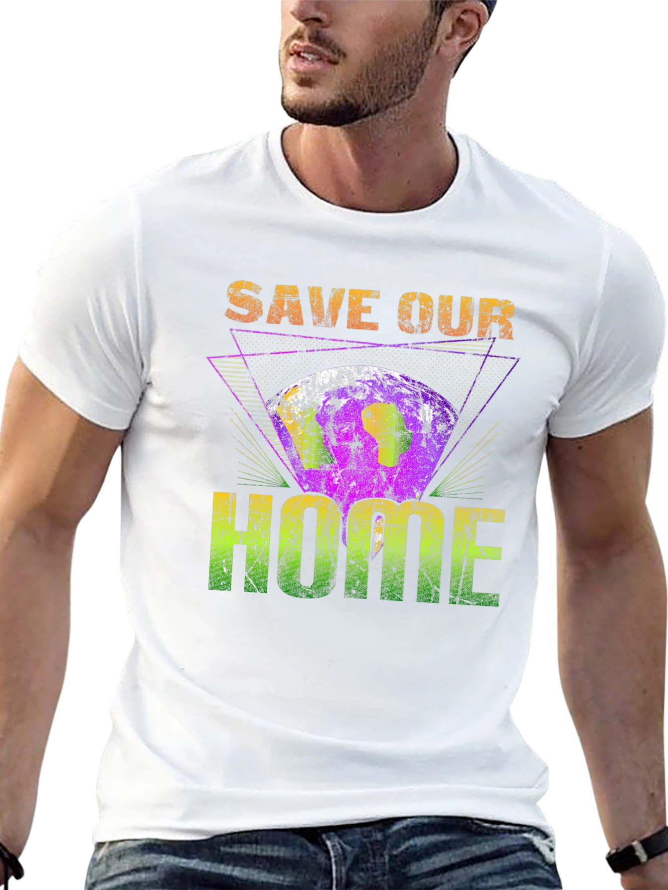 Black Save Our Home Earth Graphic T-Shirt view 13