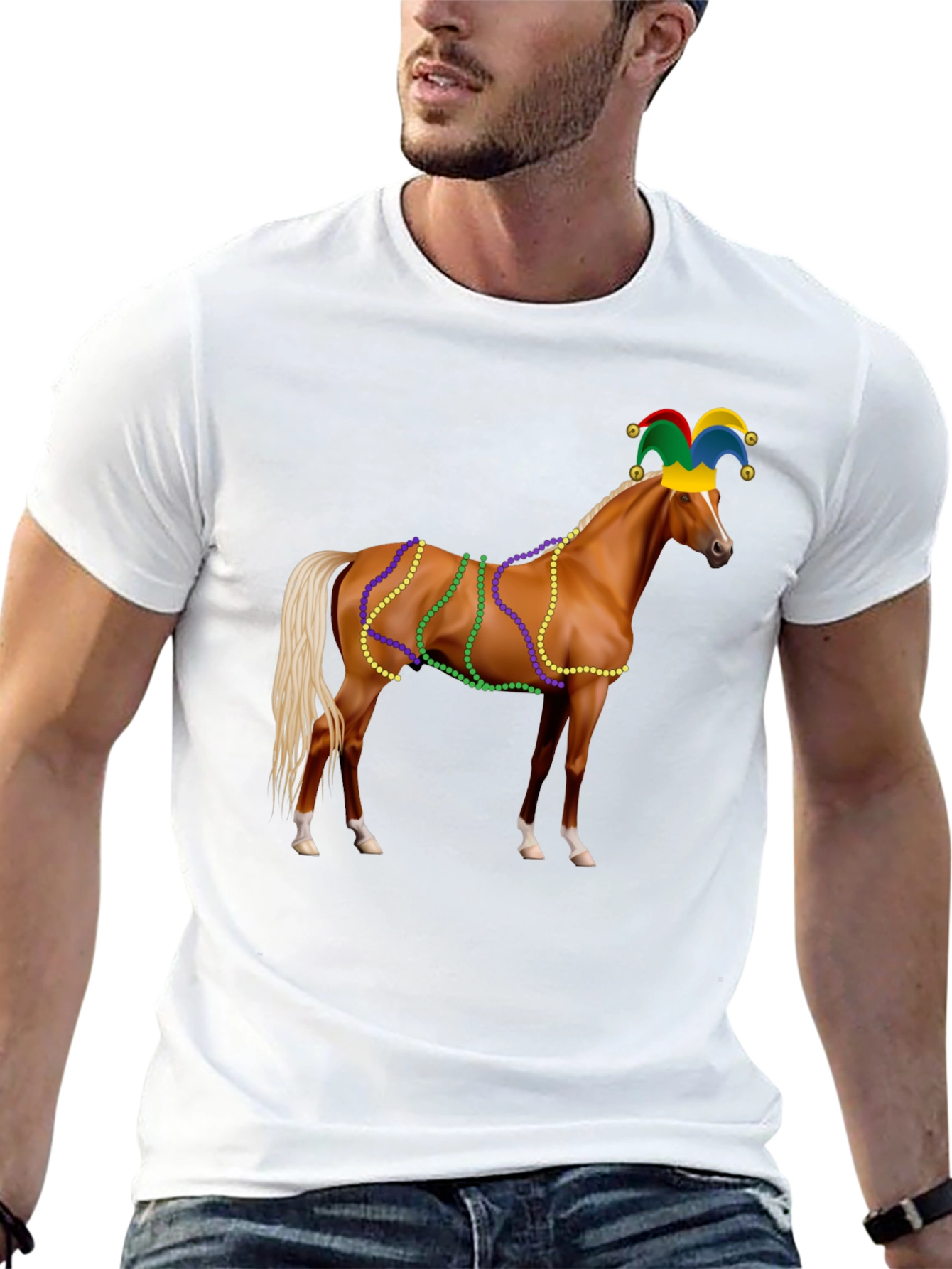 Mardi Gras Horse Graphic T-Shirt - 13