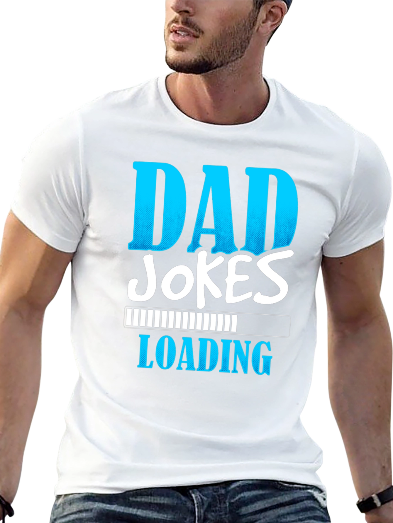 Black Dad Jokes Loading T-Shirt - Funny Father's Day Gift view 13
