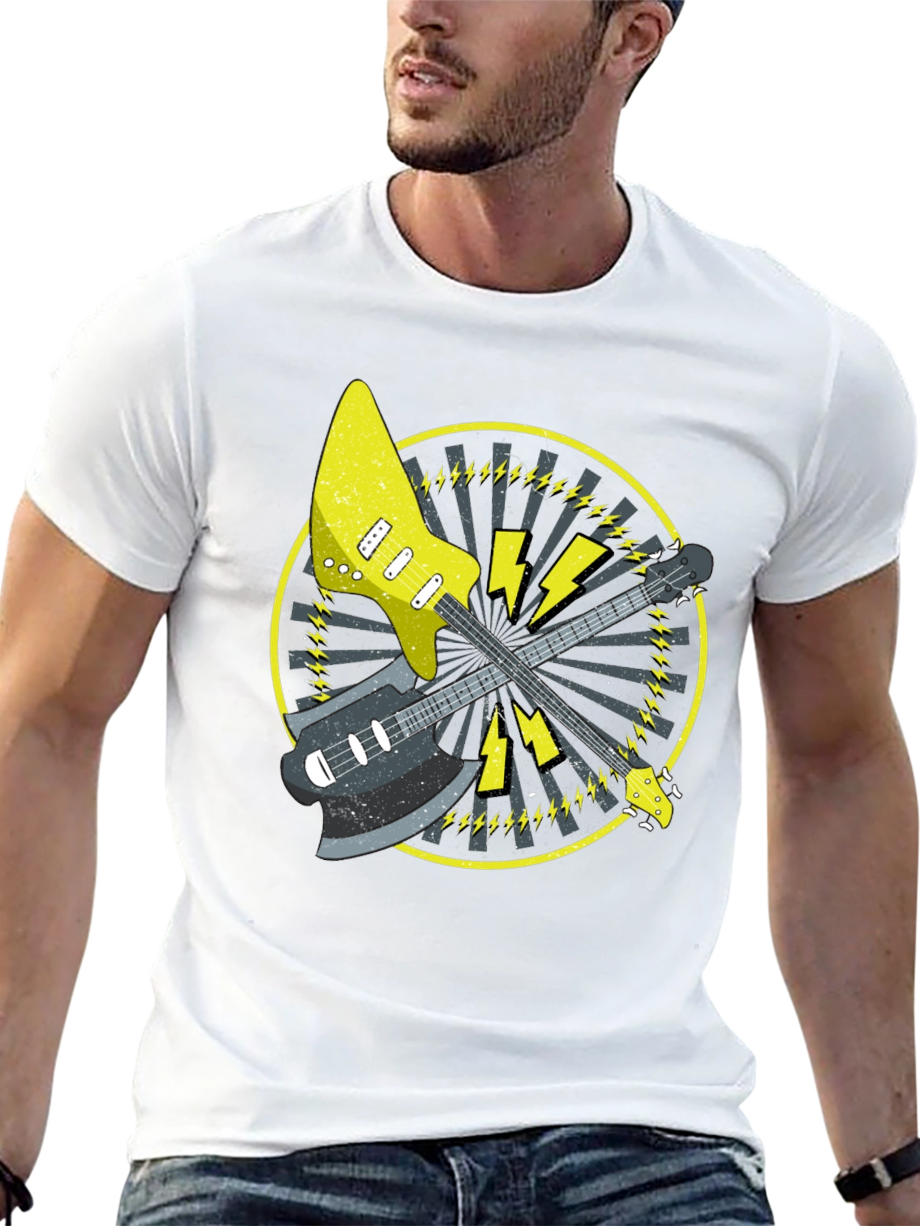 Electric Guitar Graphic Tee - Rock Music Style - 13
