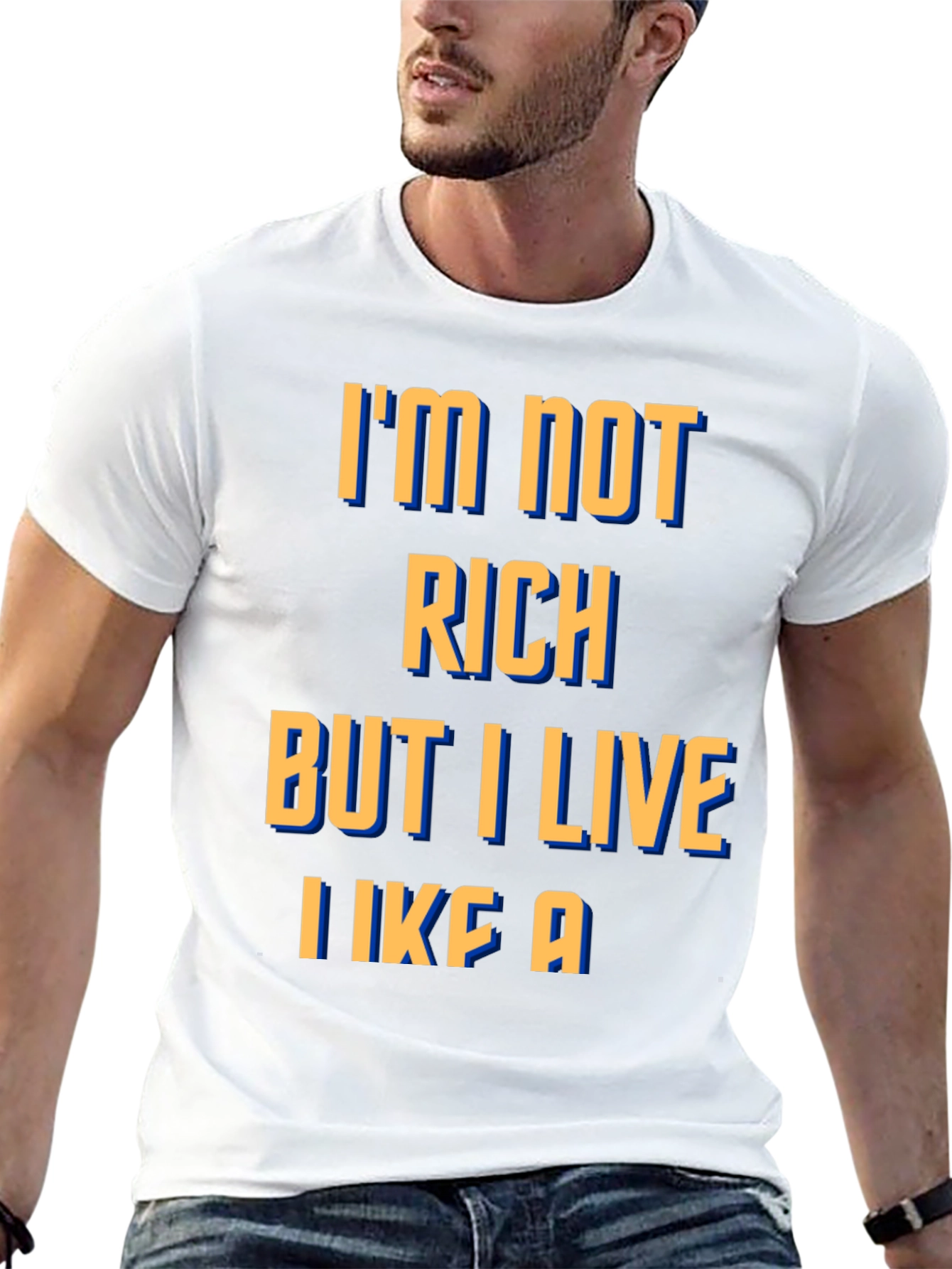 Black Funny Graphic Tee - I'm Not Rich, I Live Like A... view 13