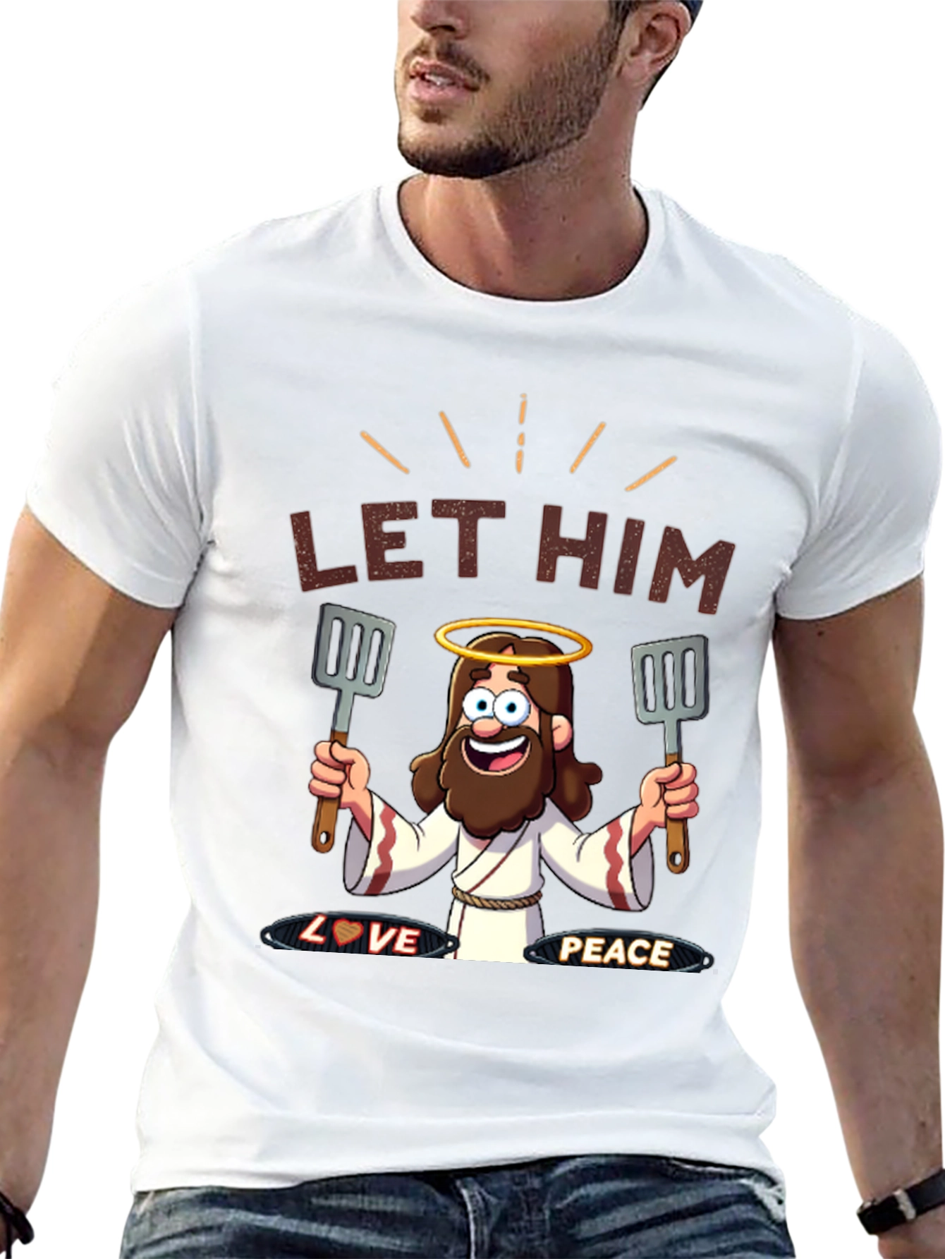 Black Let Him Cook T-Shirt - Novelty Graphic Tee view 13