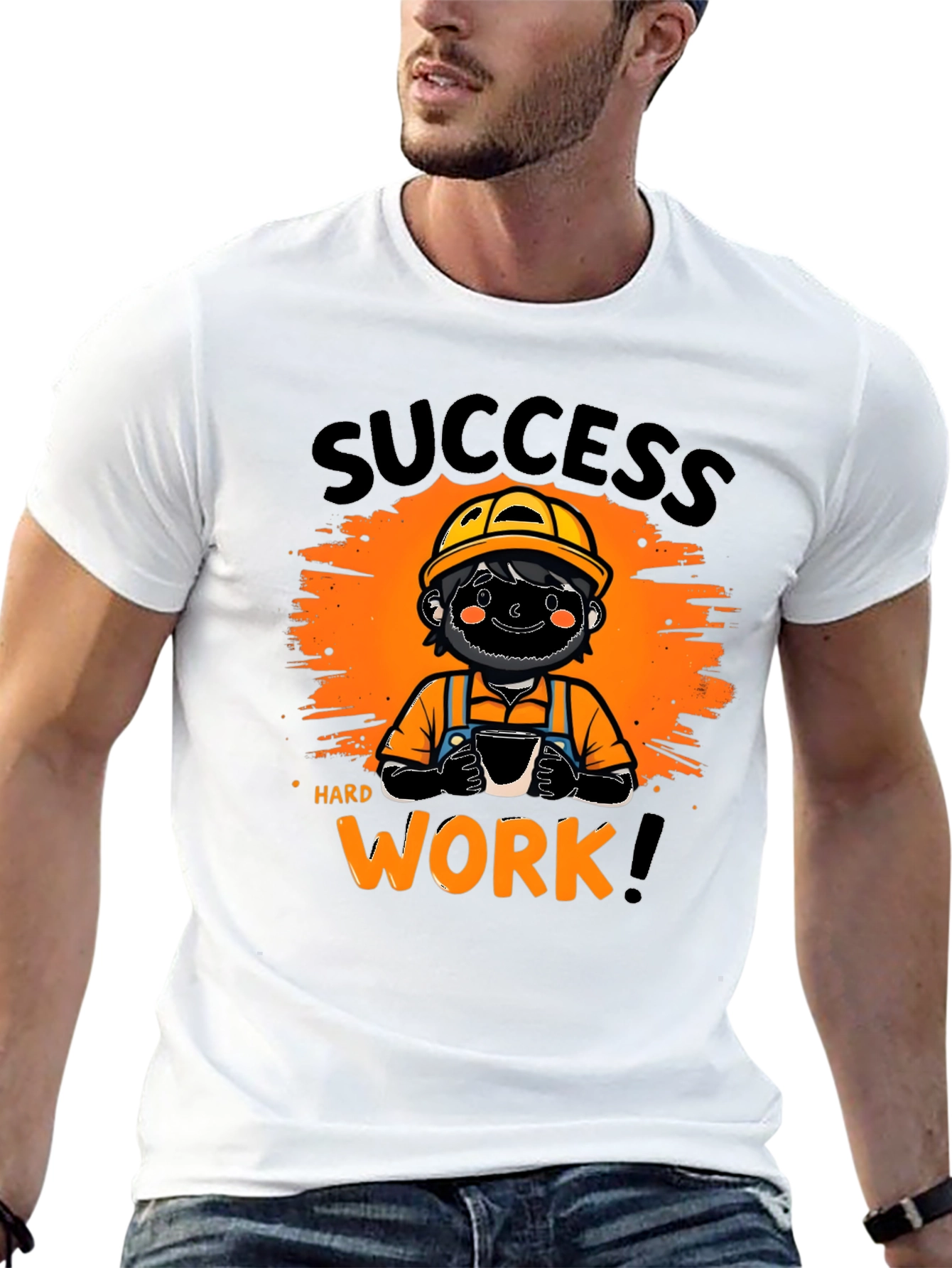 Black Success Hard Work Graphic T-Shirt view 13