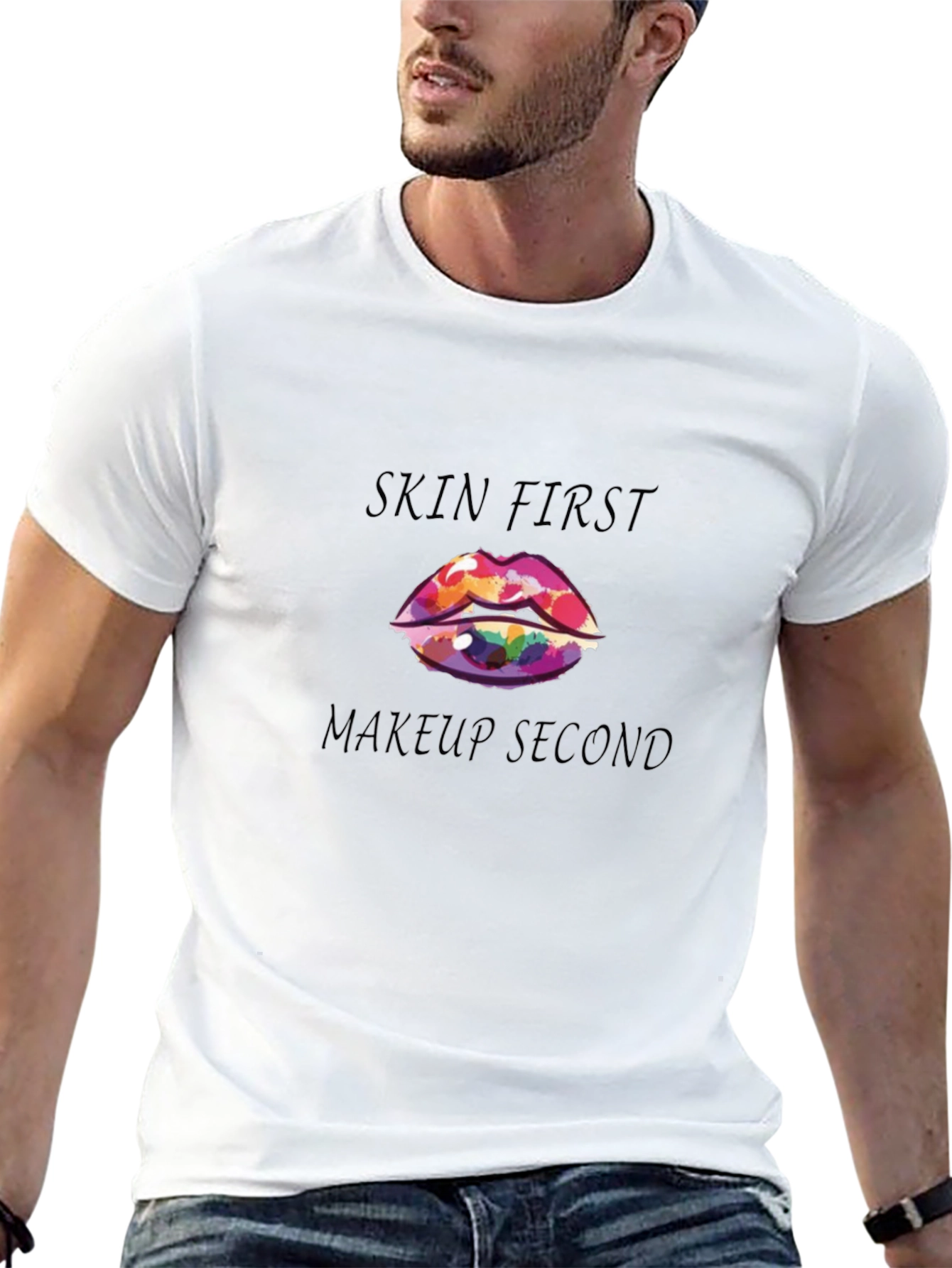Black Skin First Makeup Second Graphic Tee view 13