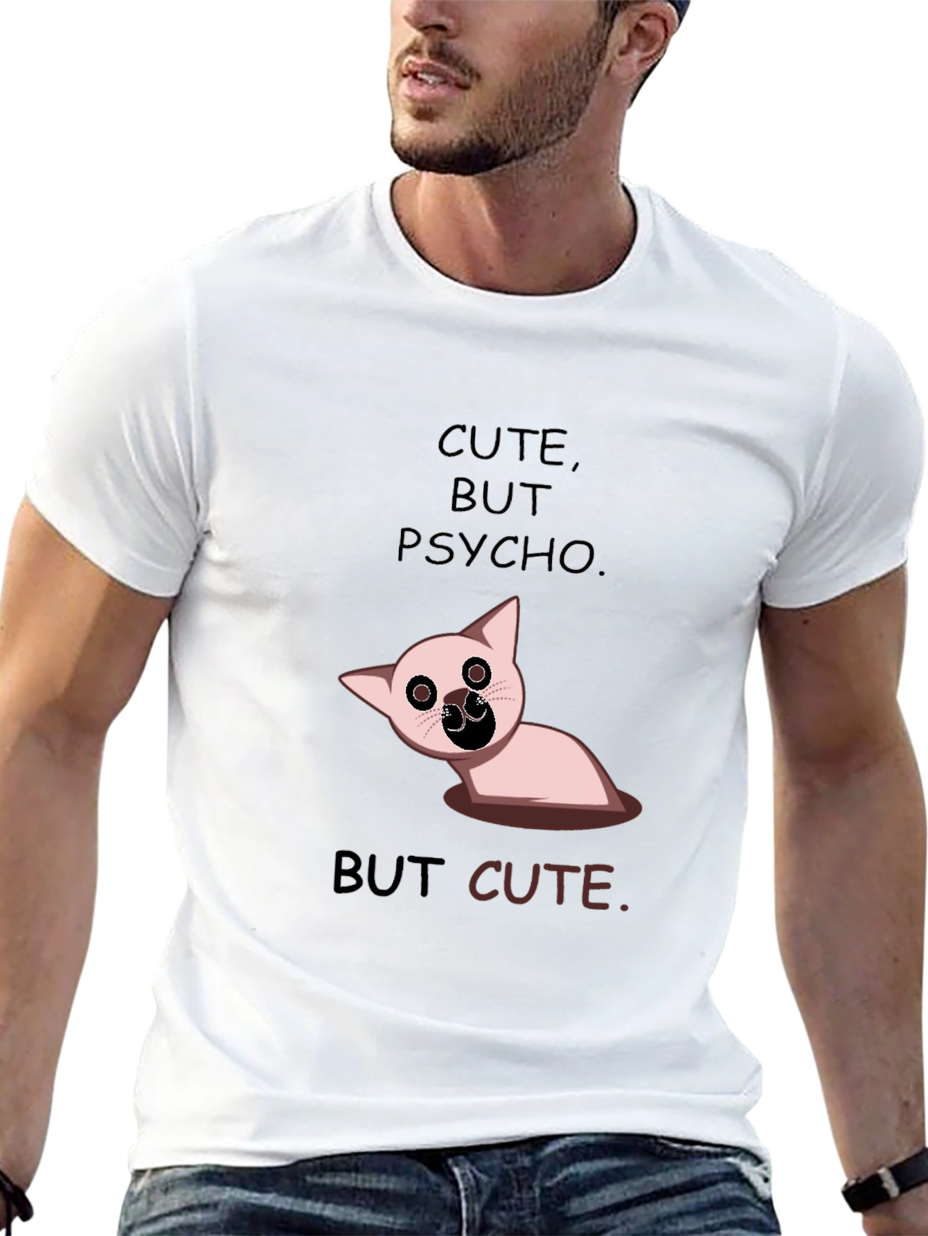 Black Cute But Psycho Funny Graphic Tee view 13