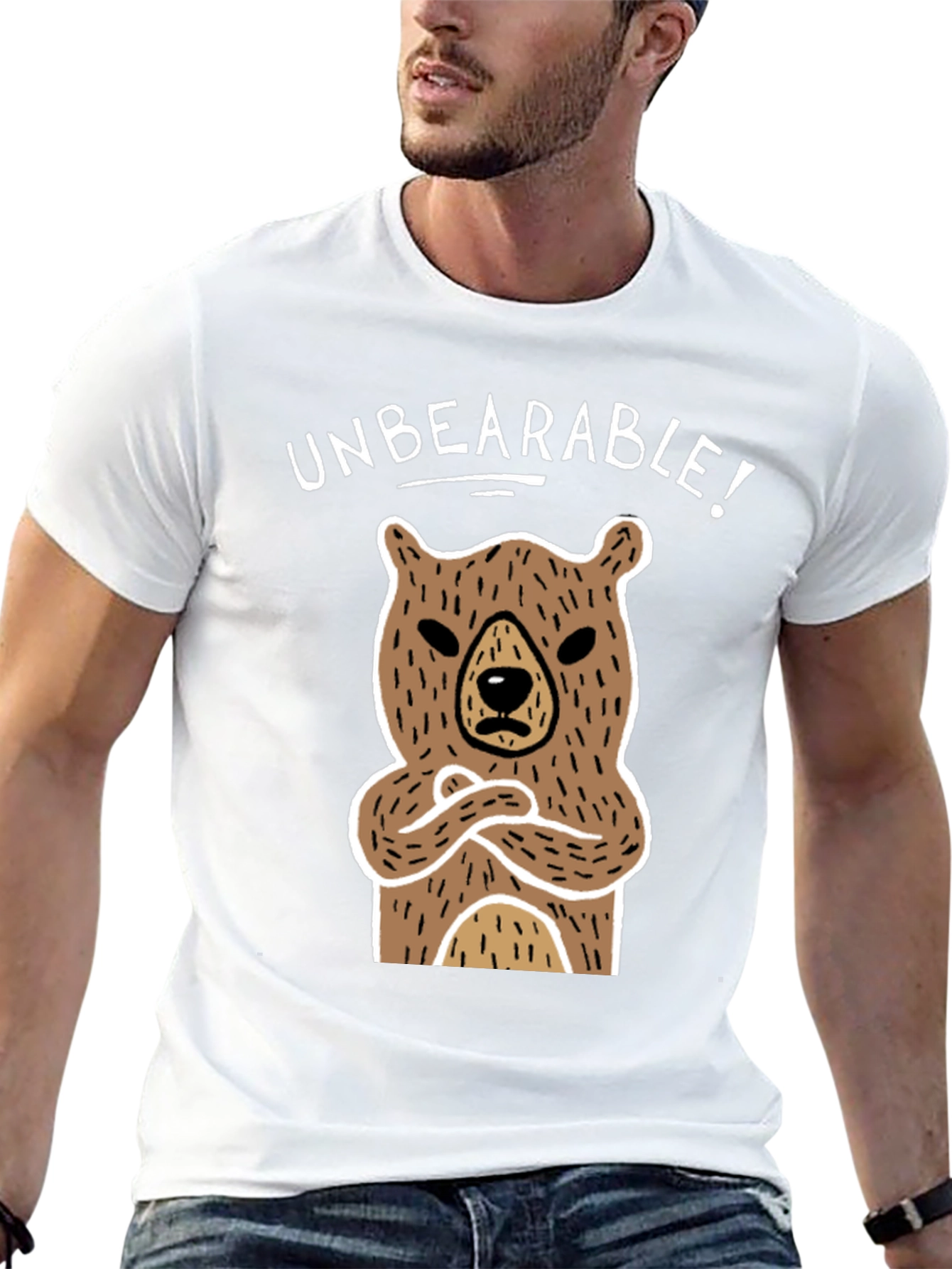 Black Unbearable Bear Graphic T-Shirt view 13