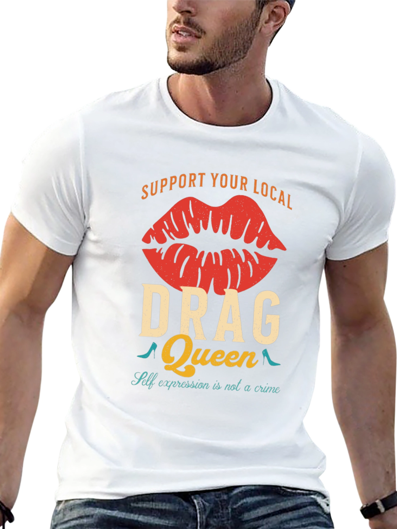 Black Support Your Local Drag Queen T-Shirt view 13