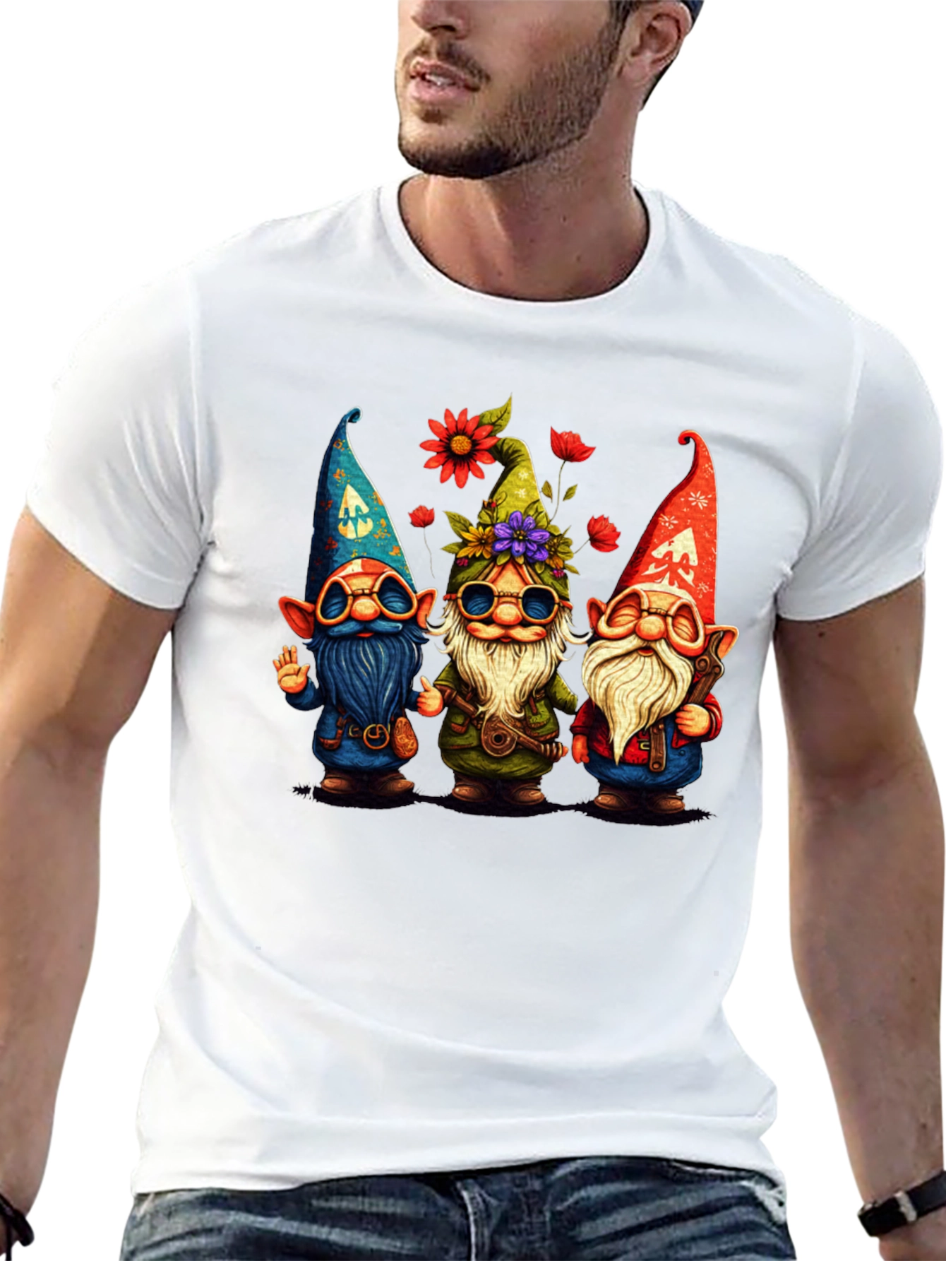 Black Hippie Gnome Graphic Tee view 13
