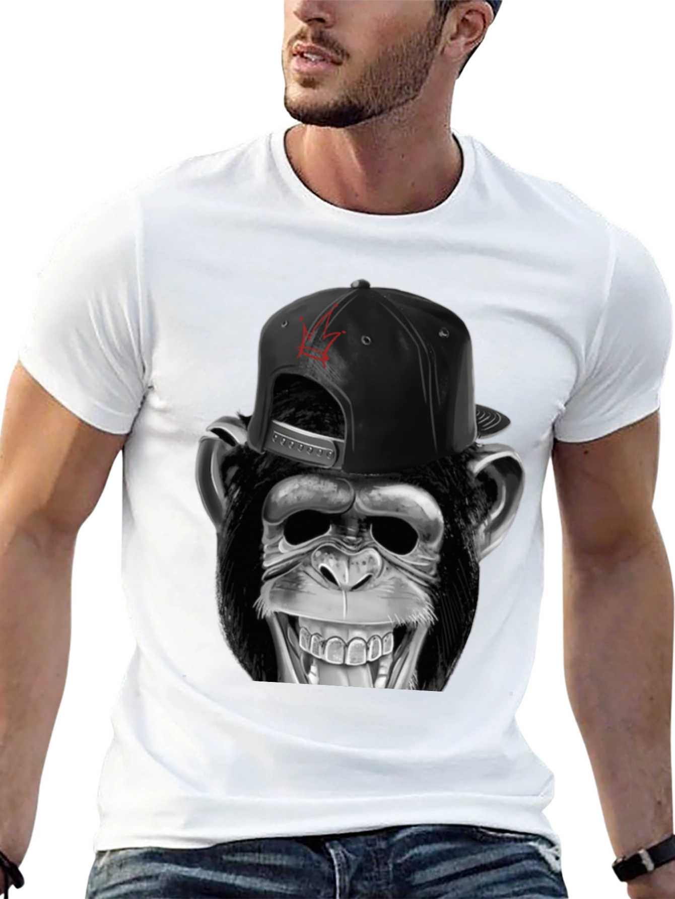 Black Monkey T-Shirt - Funny Animal Tee view 13