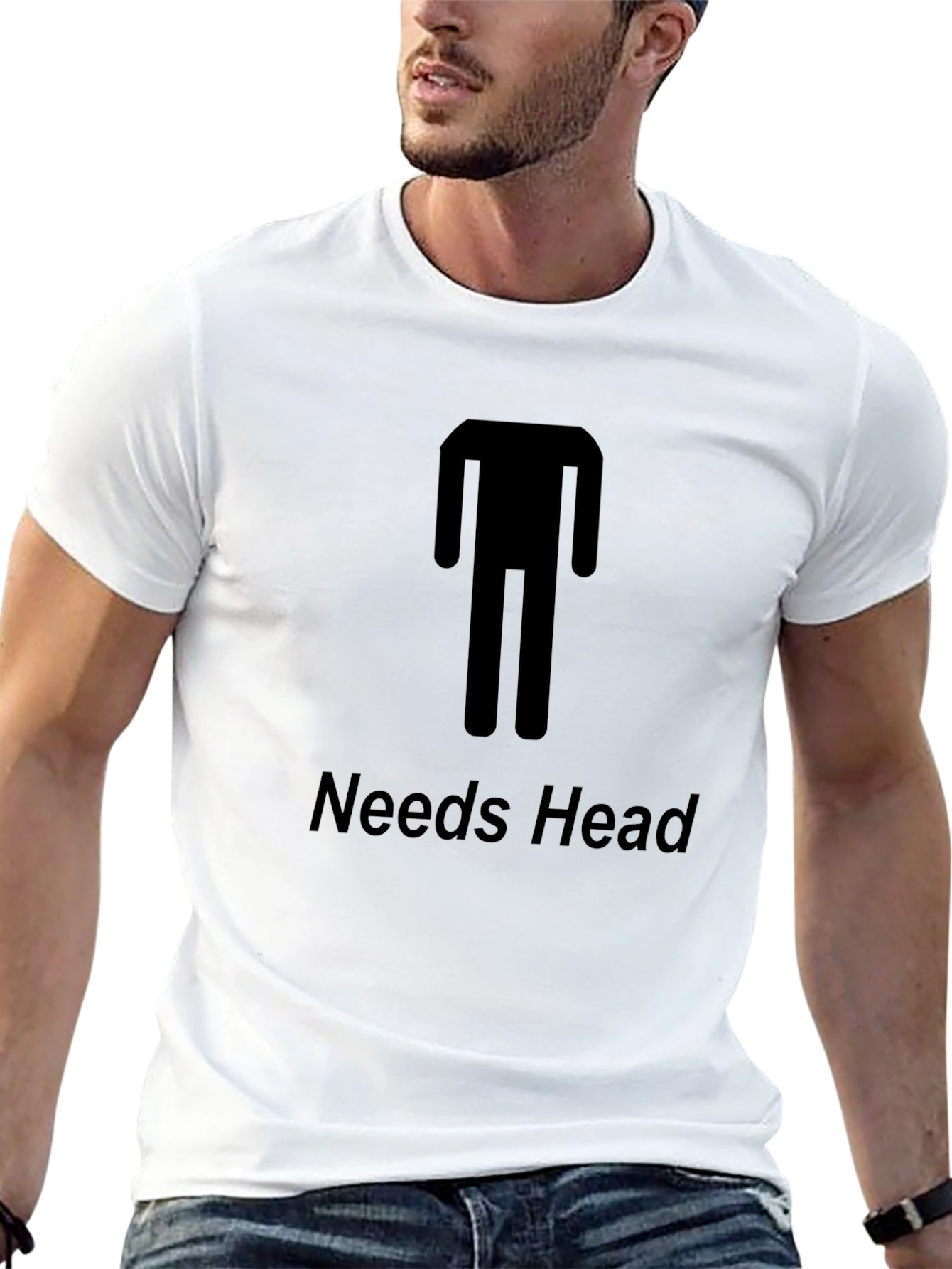 Black Needs Head Funny Graphic T-Shirt - Unisex Tee view 13