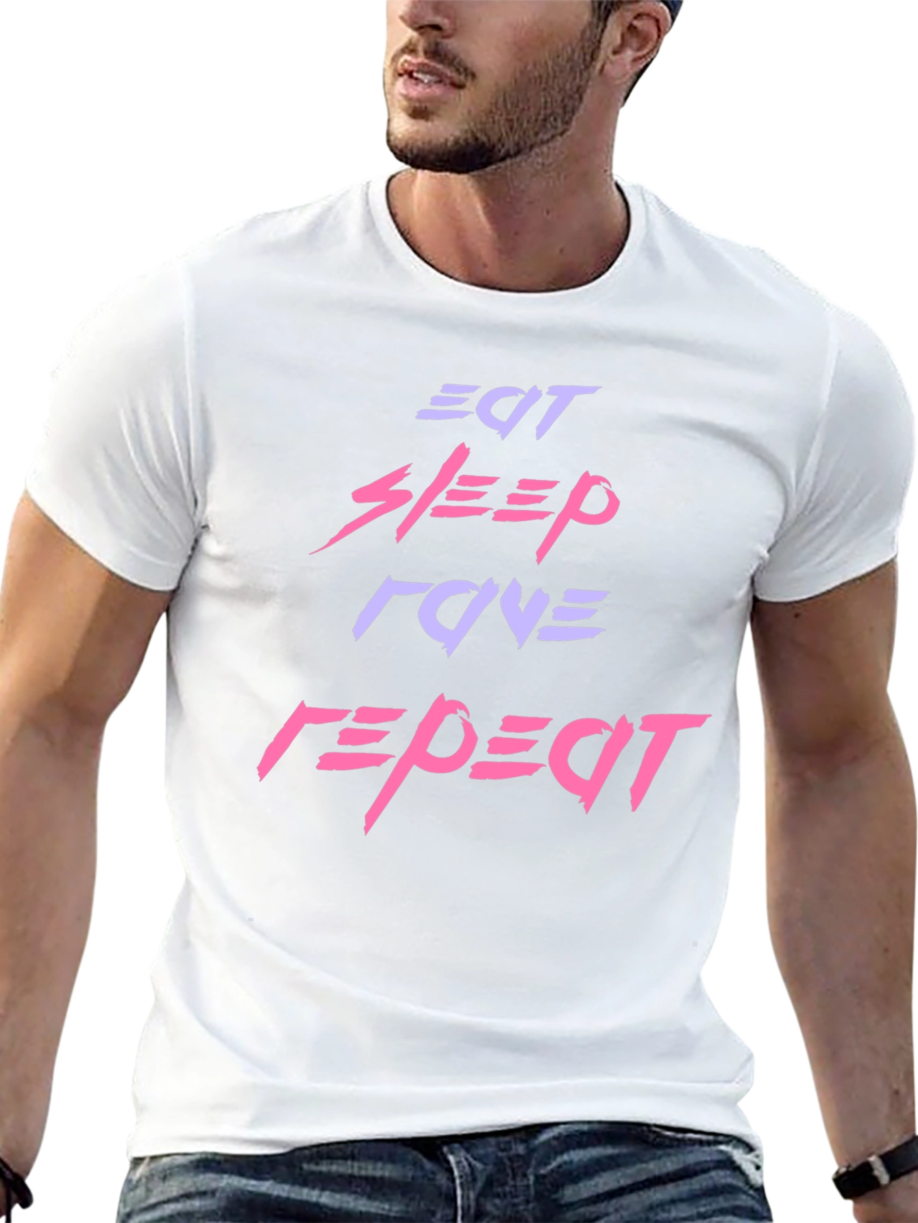 Black Eat Sleep Love Repeat Graphic Tee view 13