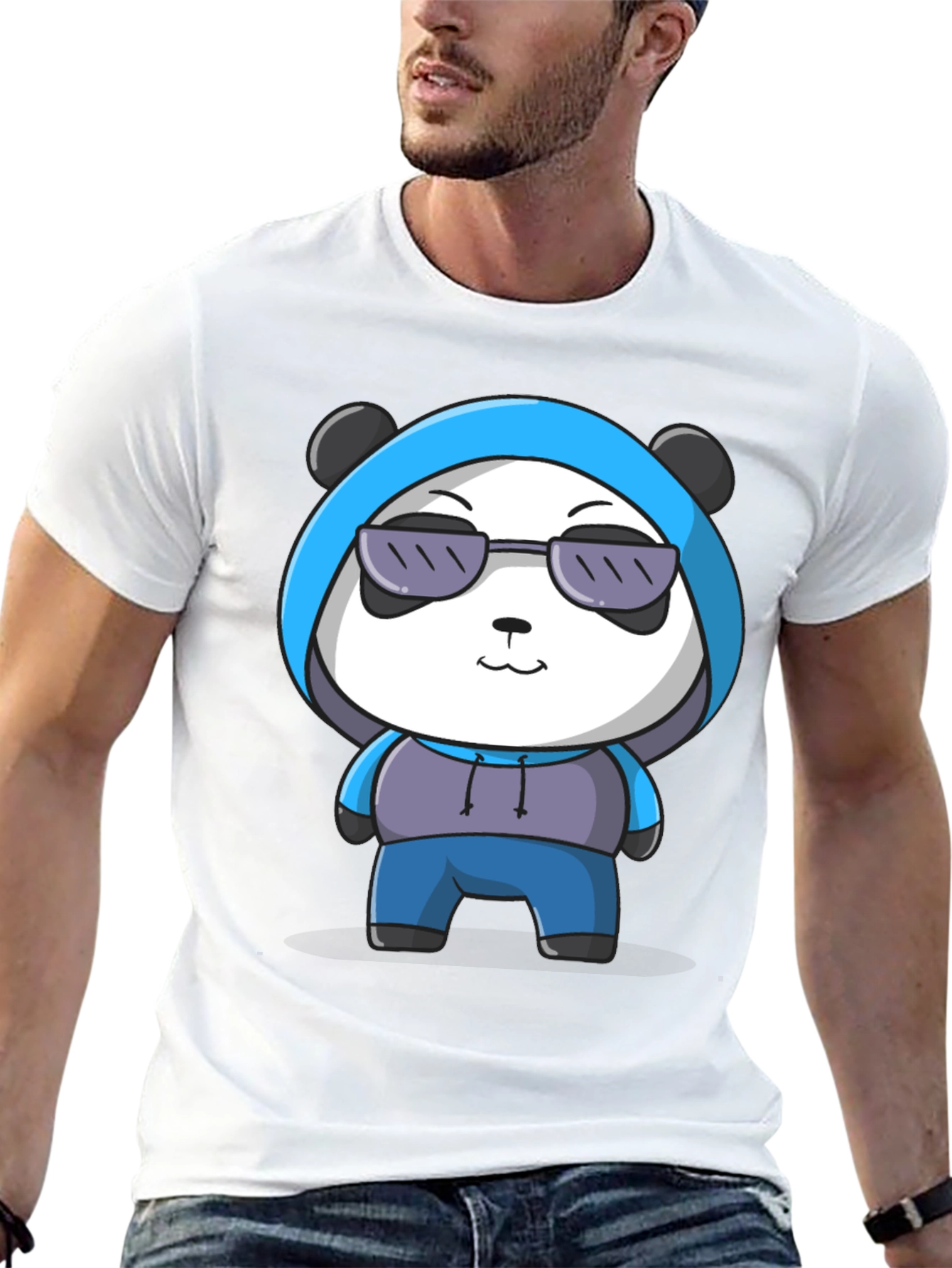 Black Cool Panda Graphic Tee - Casual Black T-Shirt view 13