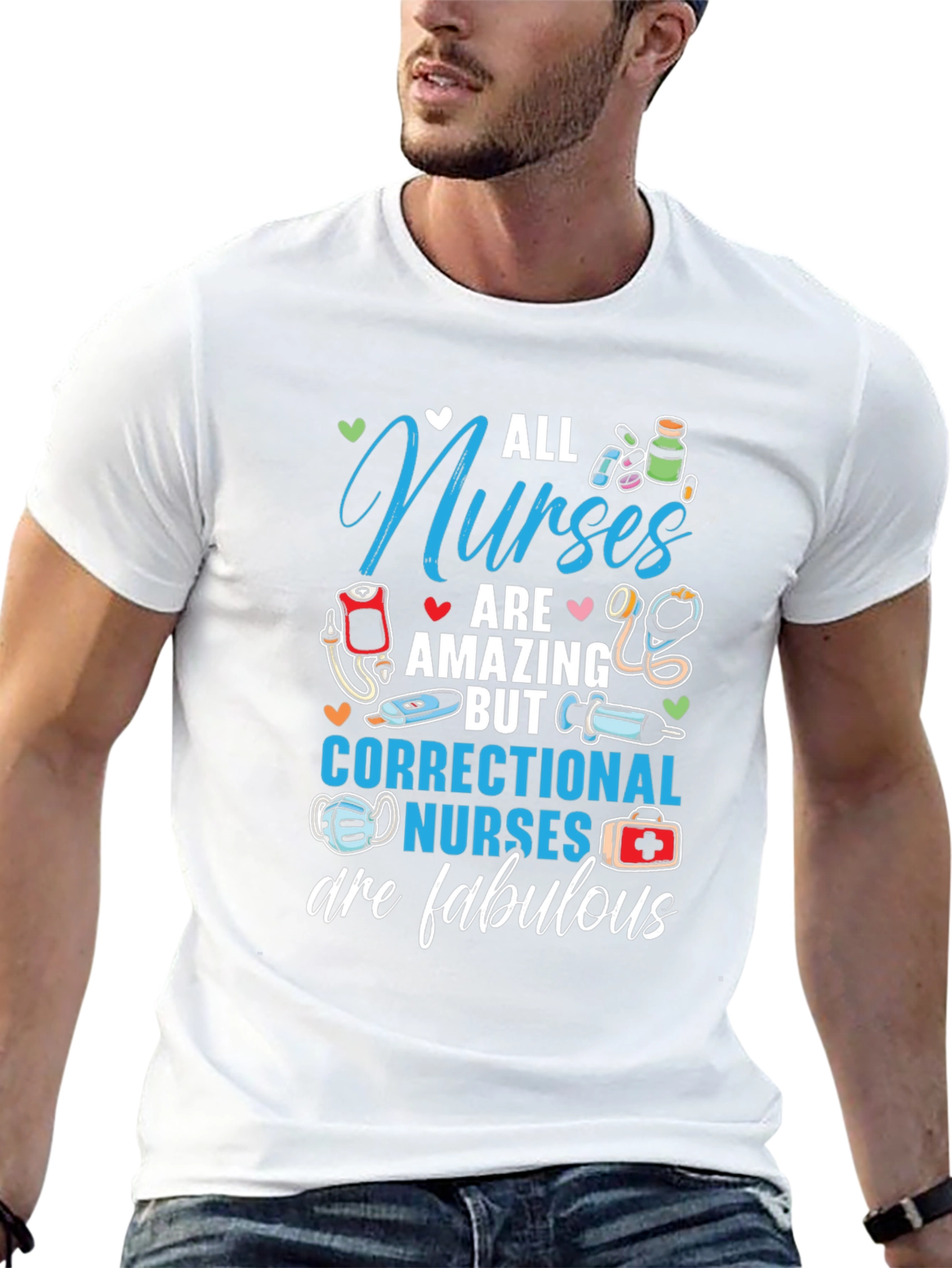 Black Correctional Nurse Fabulous T-Shirt view 13