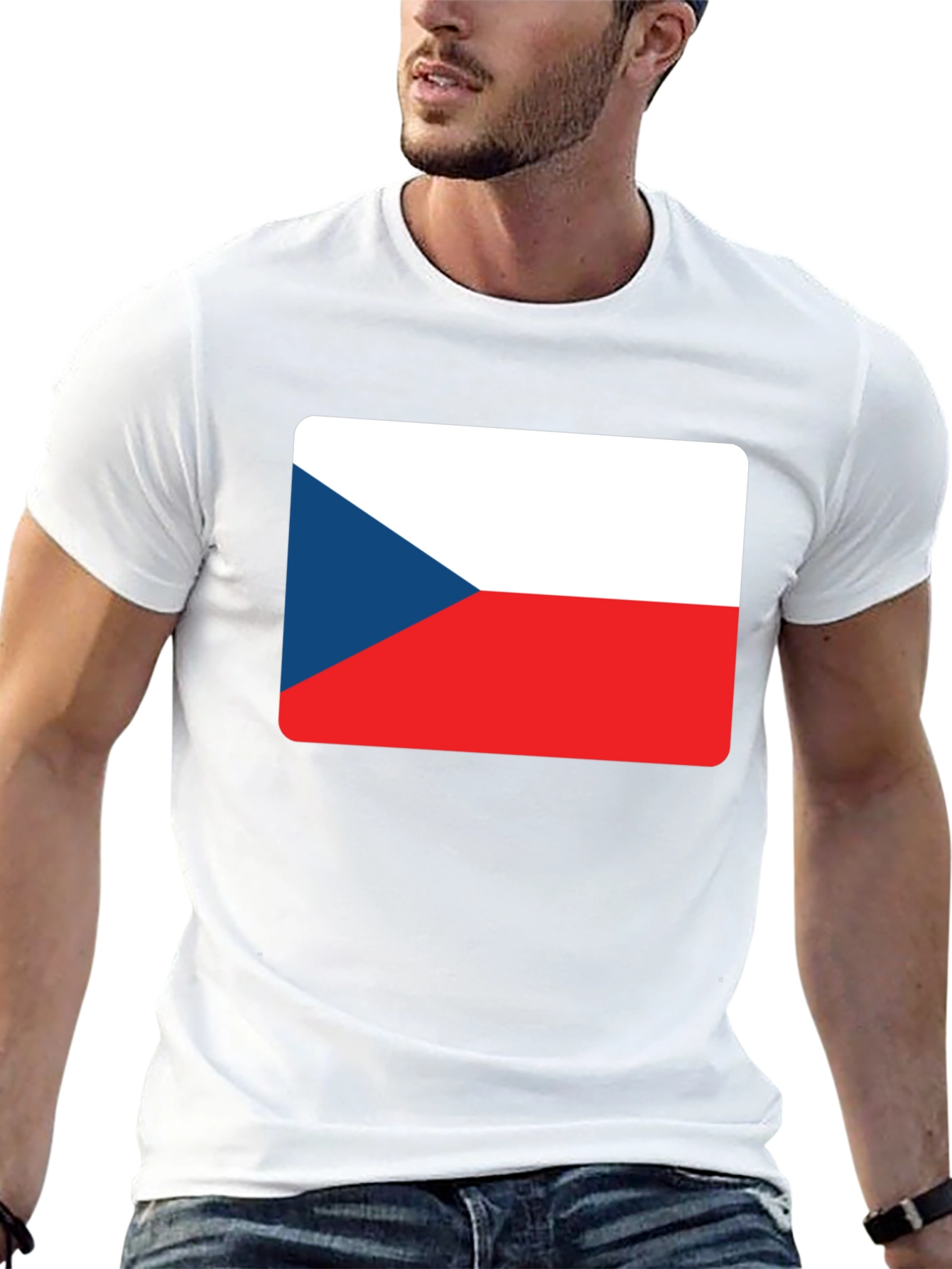 Black Czech Republic Flag T-Shirt view 13