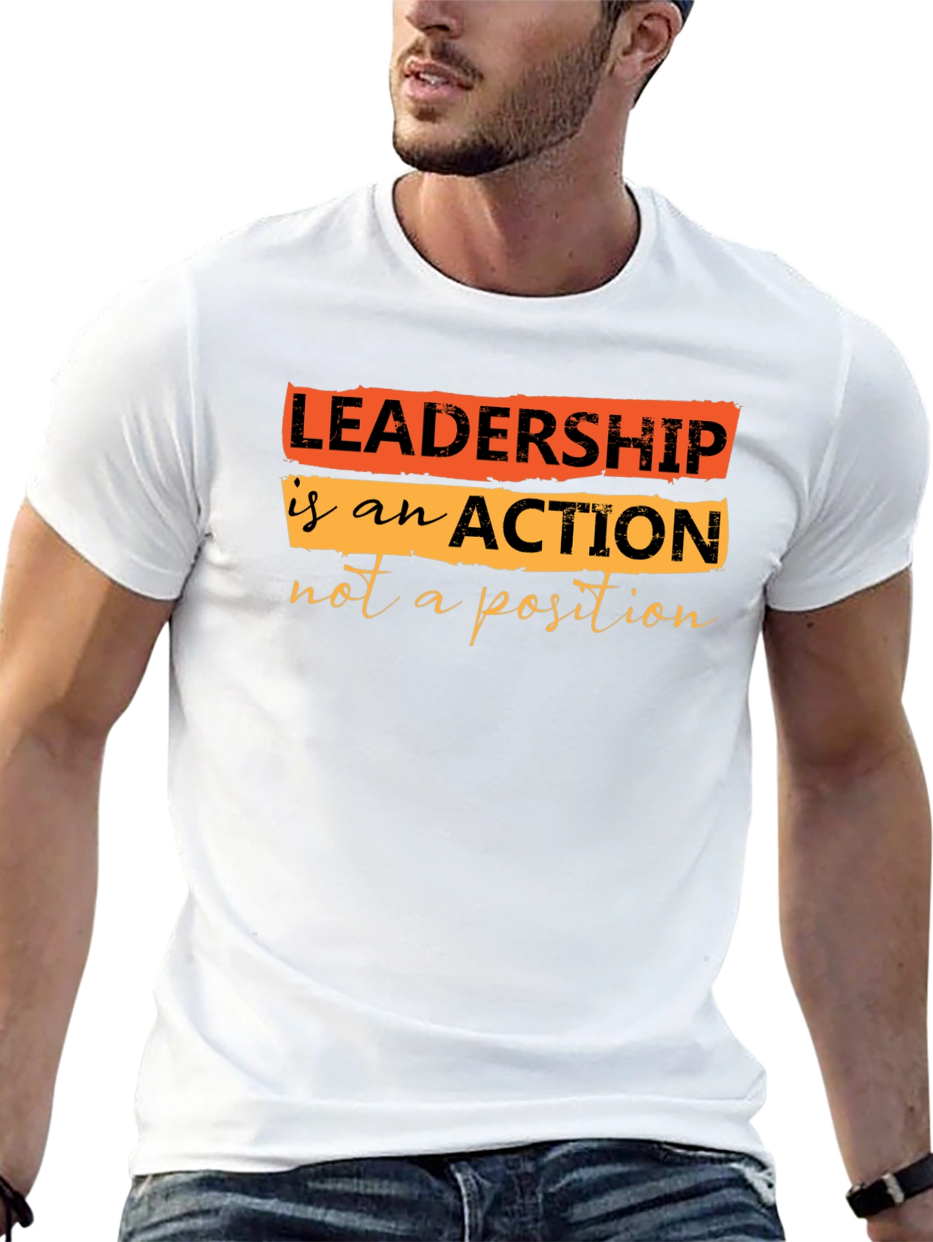 Black Leadership Quote T-Shirt - Black view 13