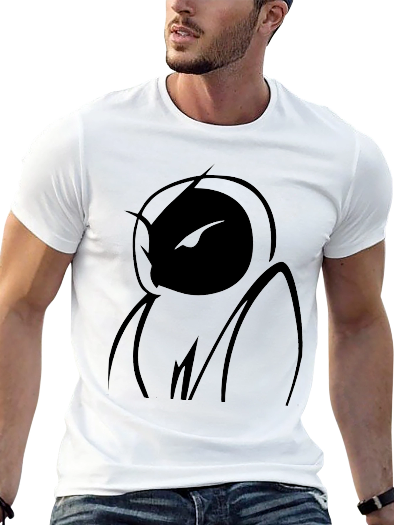 Black Abstract Figure Black T-Shirt view 13